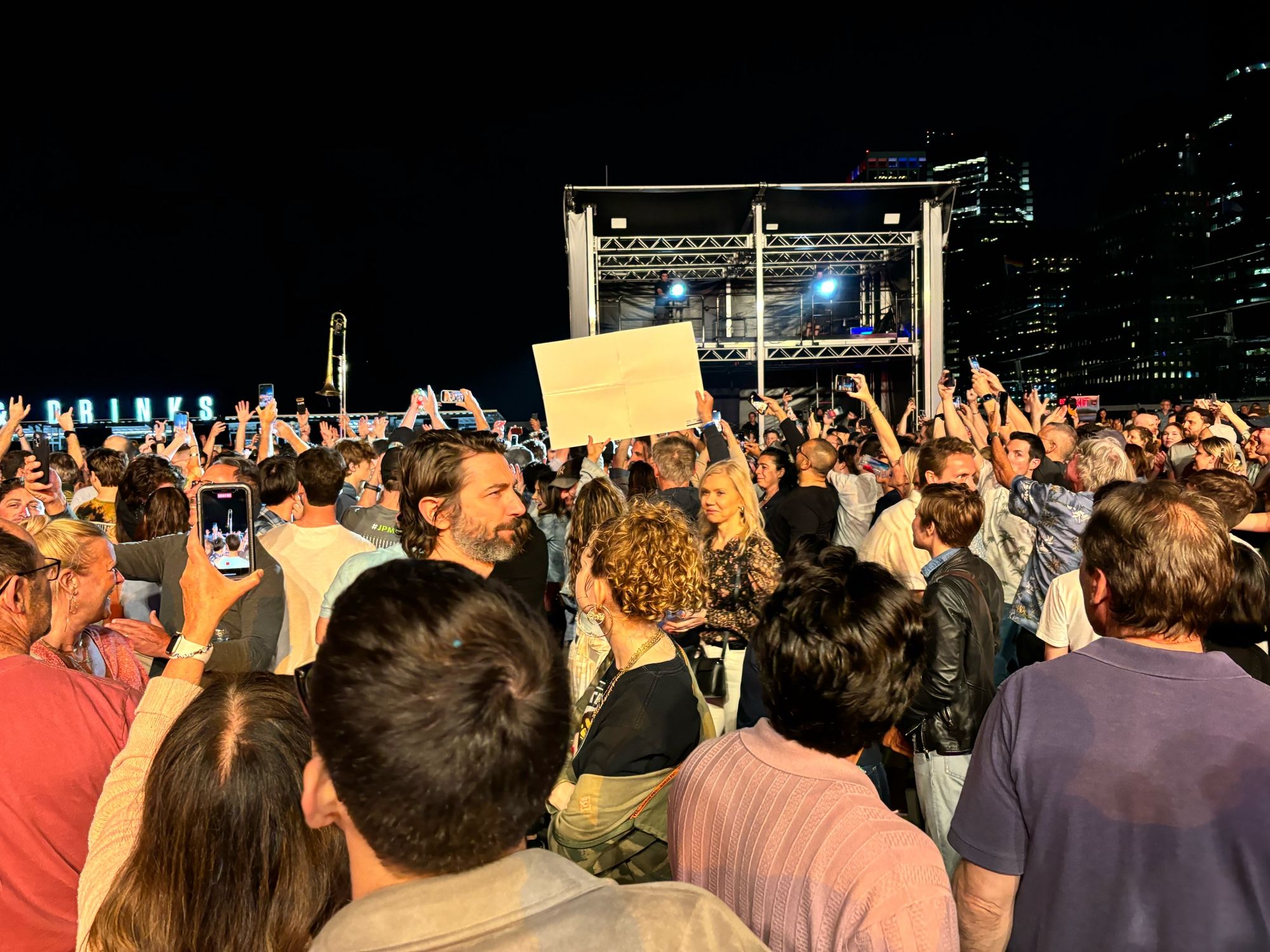 Michiel Huisman in the crowd at a Trombone Shorty concert in NYC