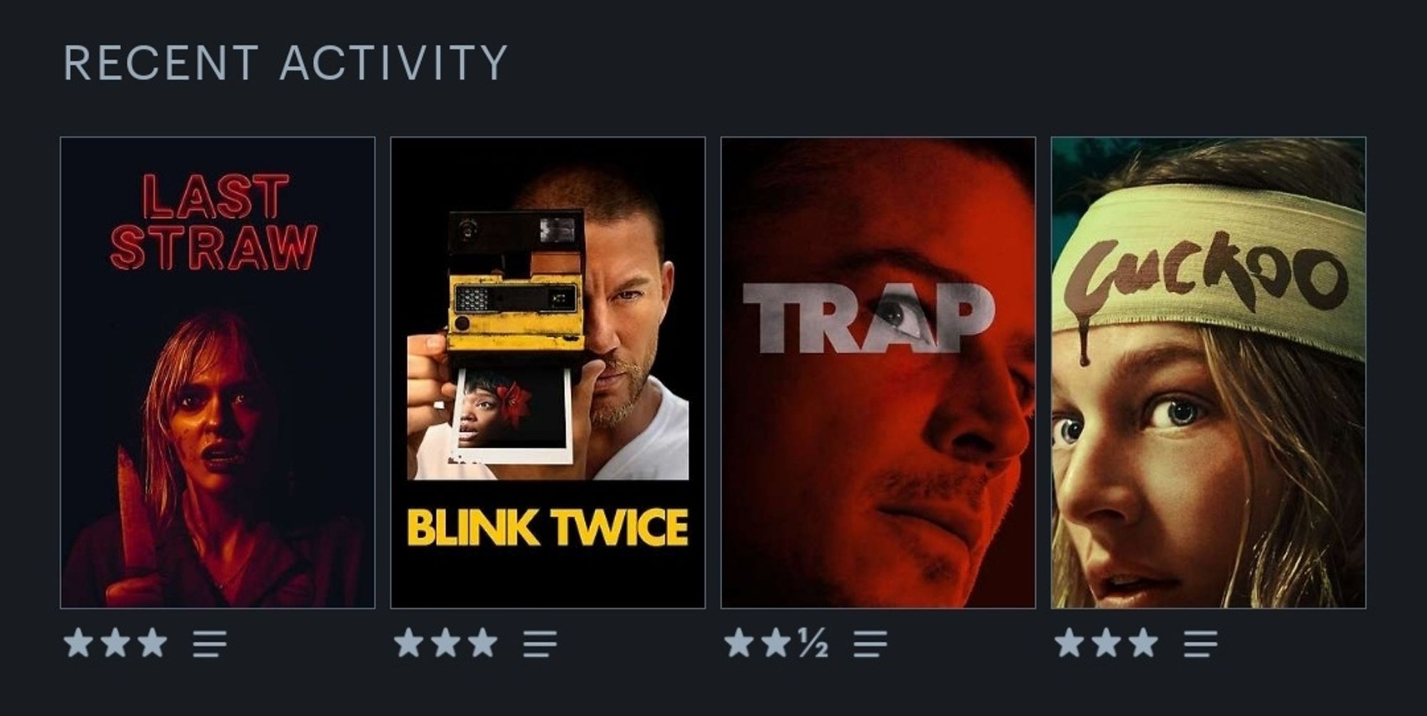 Letterboxd last four