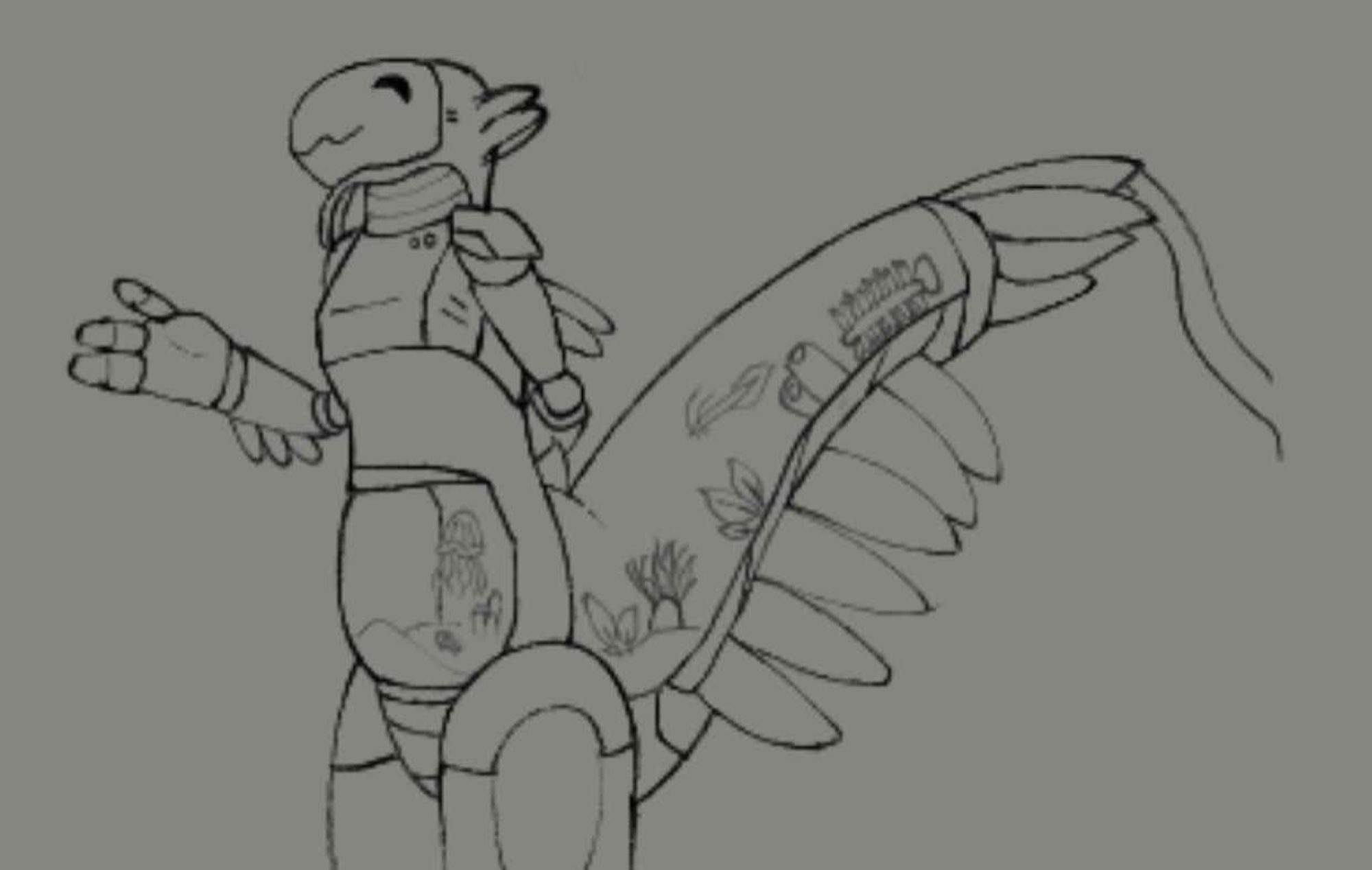 Wip of an Anomalocaris inspired Aquapot, it's tank is lined with fins and is containing other Cambrian era fauna


I just realy like the line art I did for this one :)