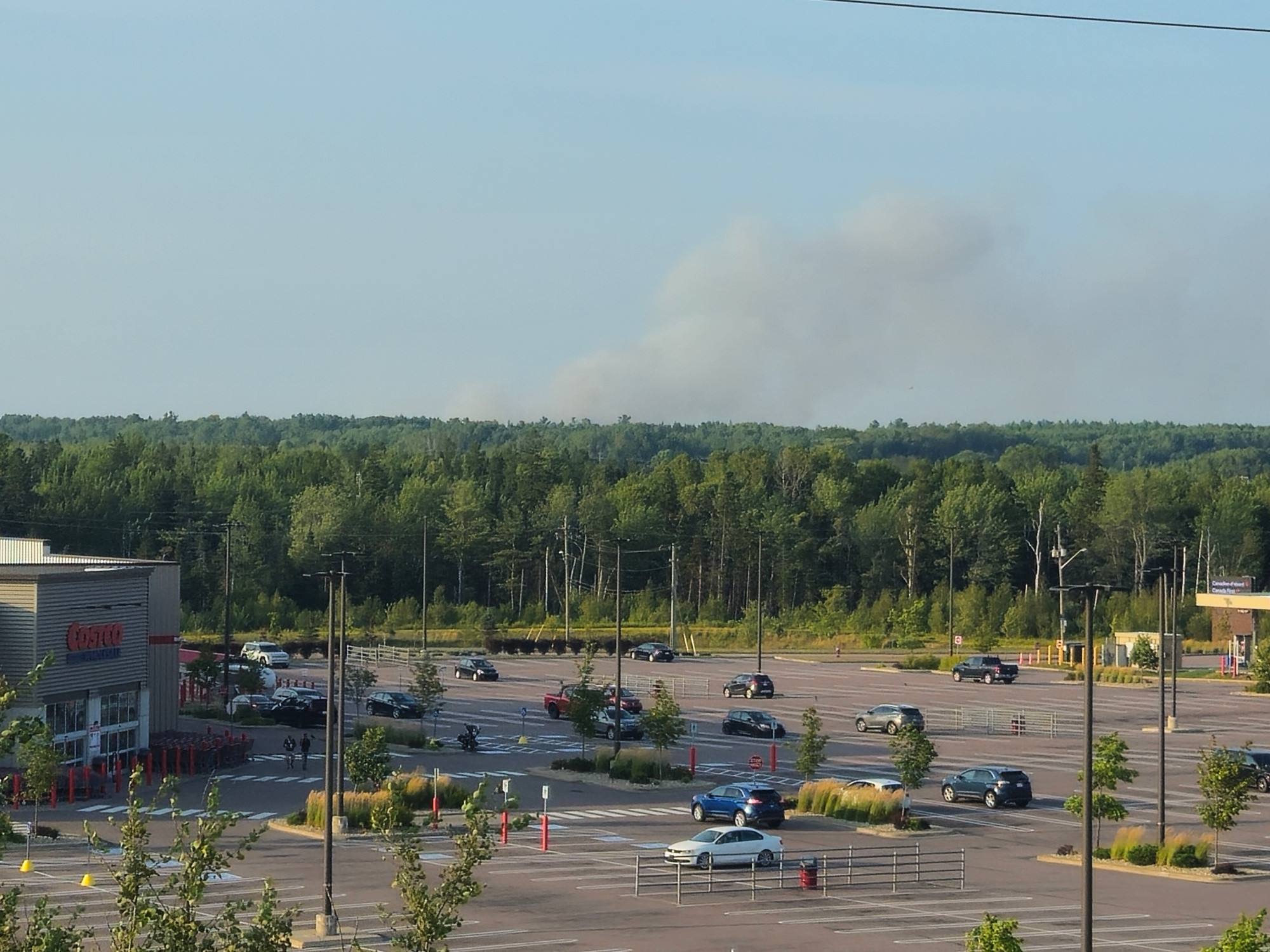 The August 10 2025 forest fire in Irishtown viewed from the Highway 2 on ramp next to the Moncton Costco.