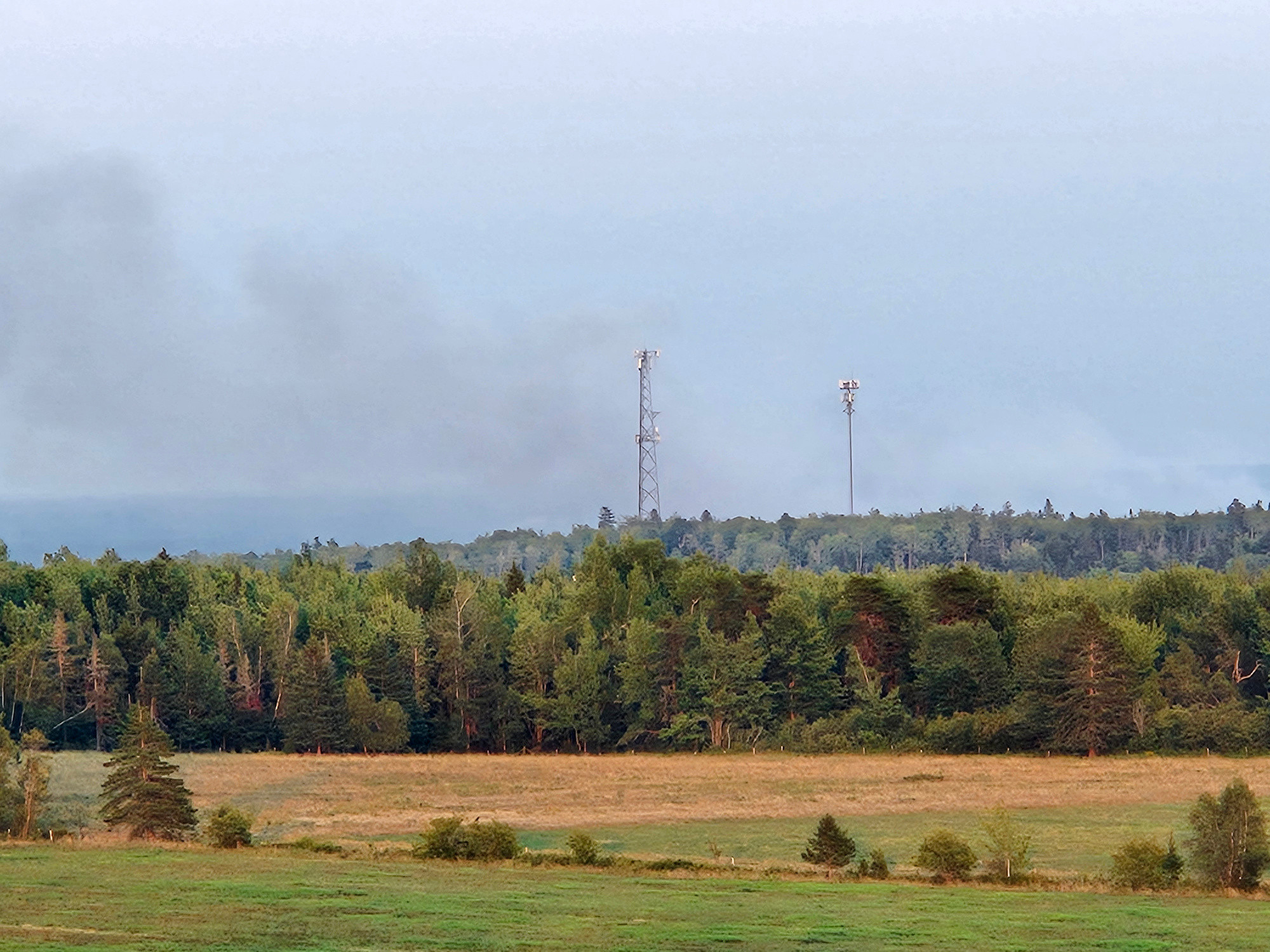 The August 10 2025 Irishtown forest fire viewed from Indian Mountain Road.