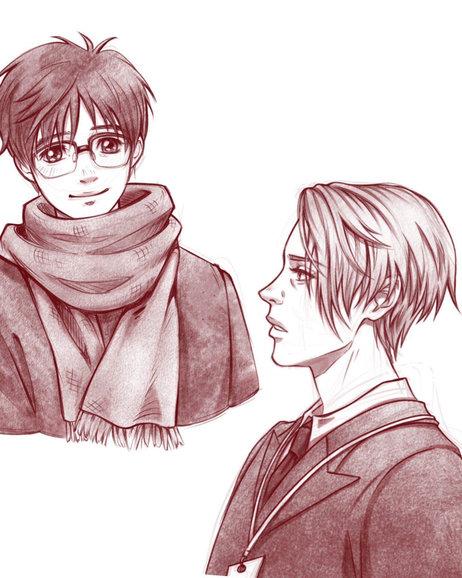 yuuri katsuki and Victor Nikiforov sketches