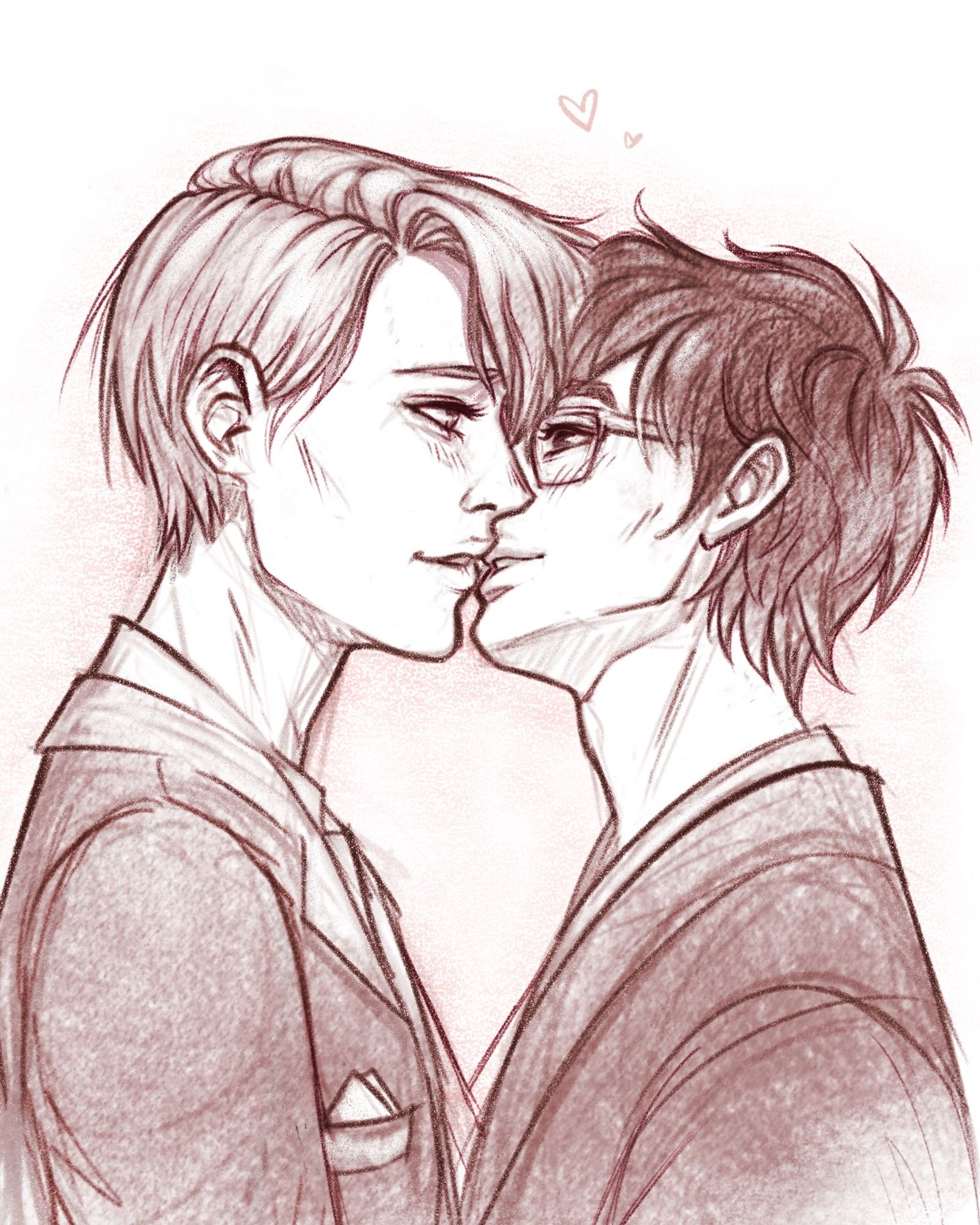 Victor Nikiforov and Yuuri Katsuki from Yuri on Ice kissing :)