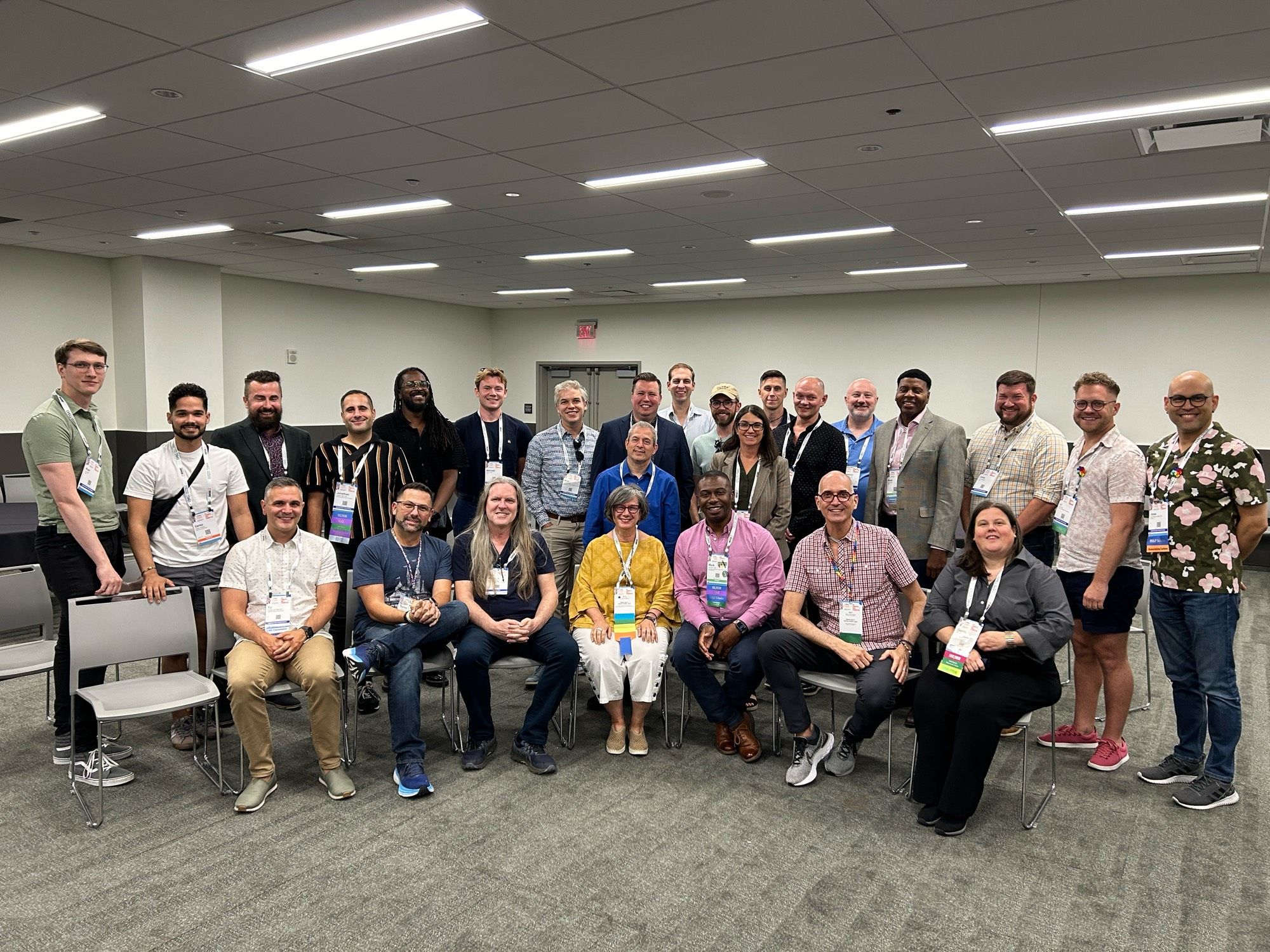 group photo from the #lgbtqia2+ community group meeting at ASAE annual 2024