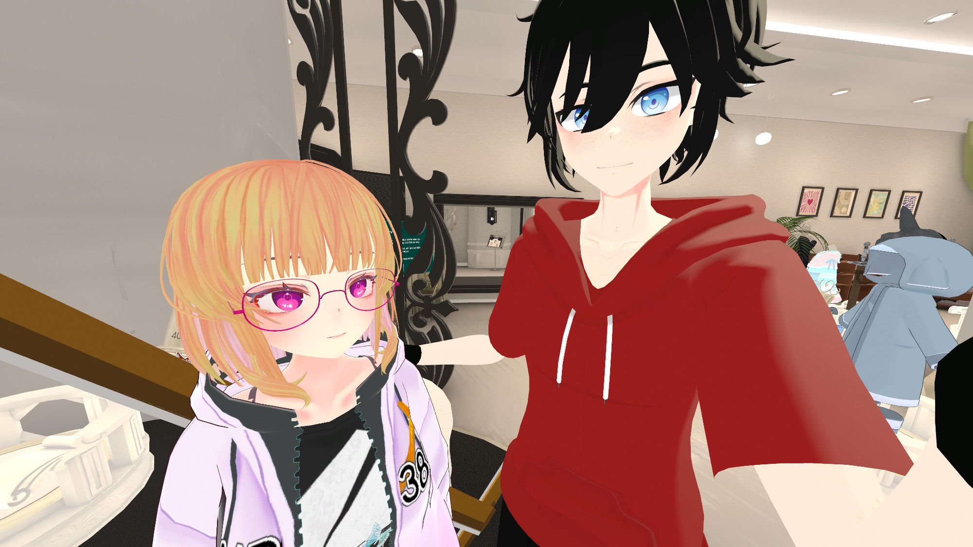 Selfie #1 in VKetMall: Open Closet with Sumeba Miyako on the left & TJ Kemp on the right