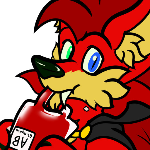 A vampire hedgehog sipping out of a blood bag