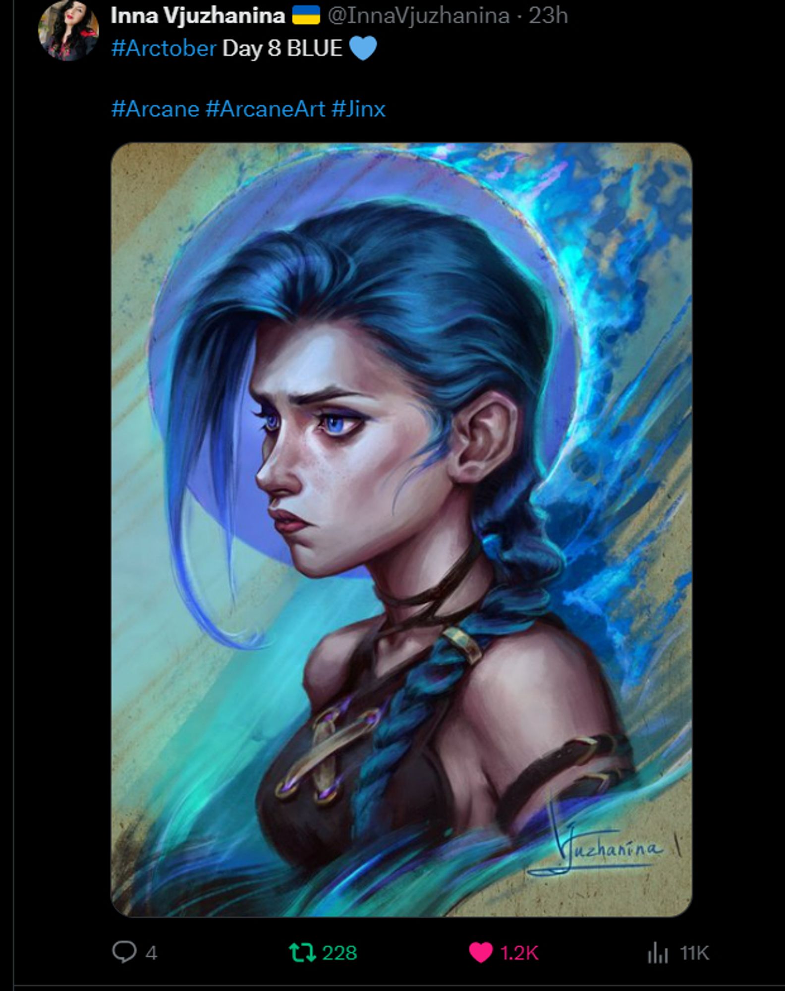 Jinx portrait drawn by Inna Vjjuzhanina.