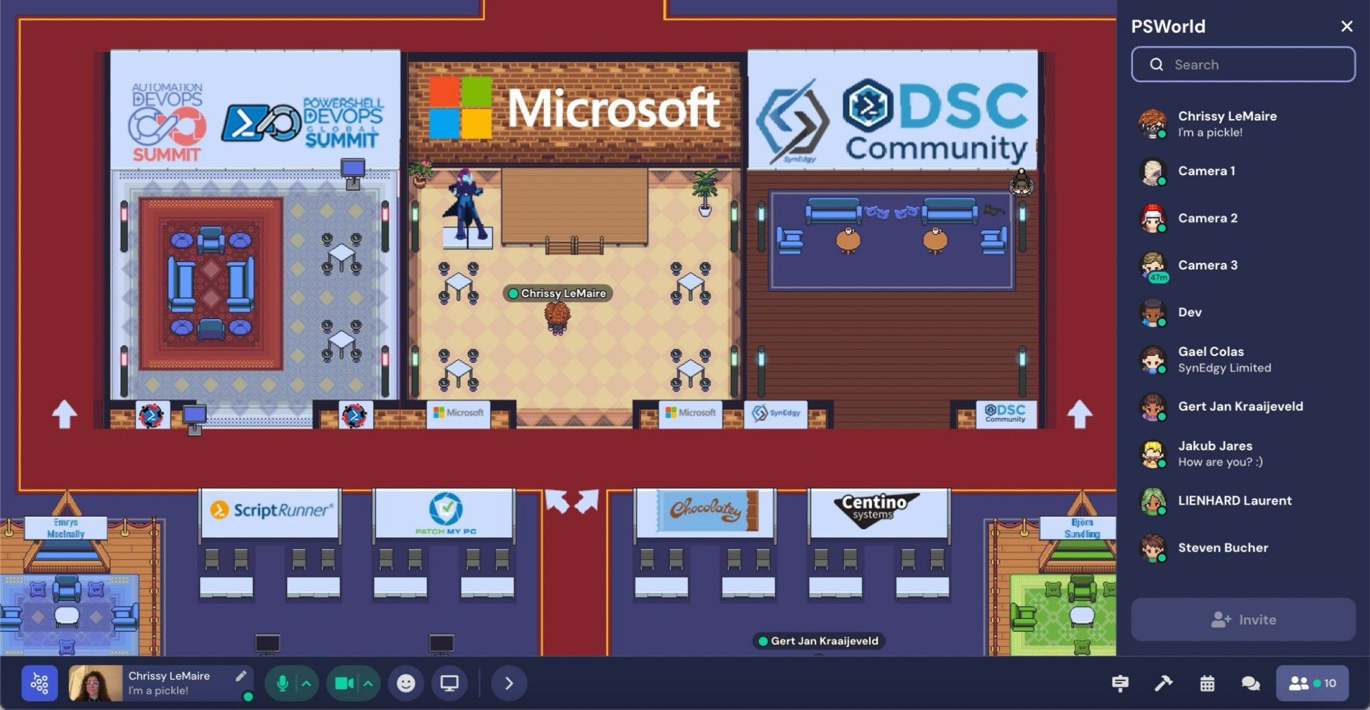 microsoft centric gather town interface