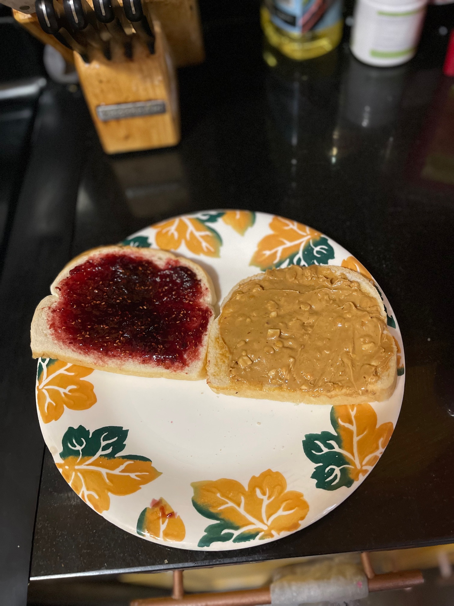 A peanut butter and jelly sandwich, bane of British kind