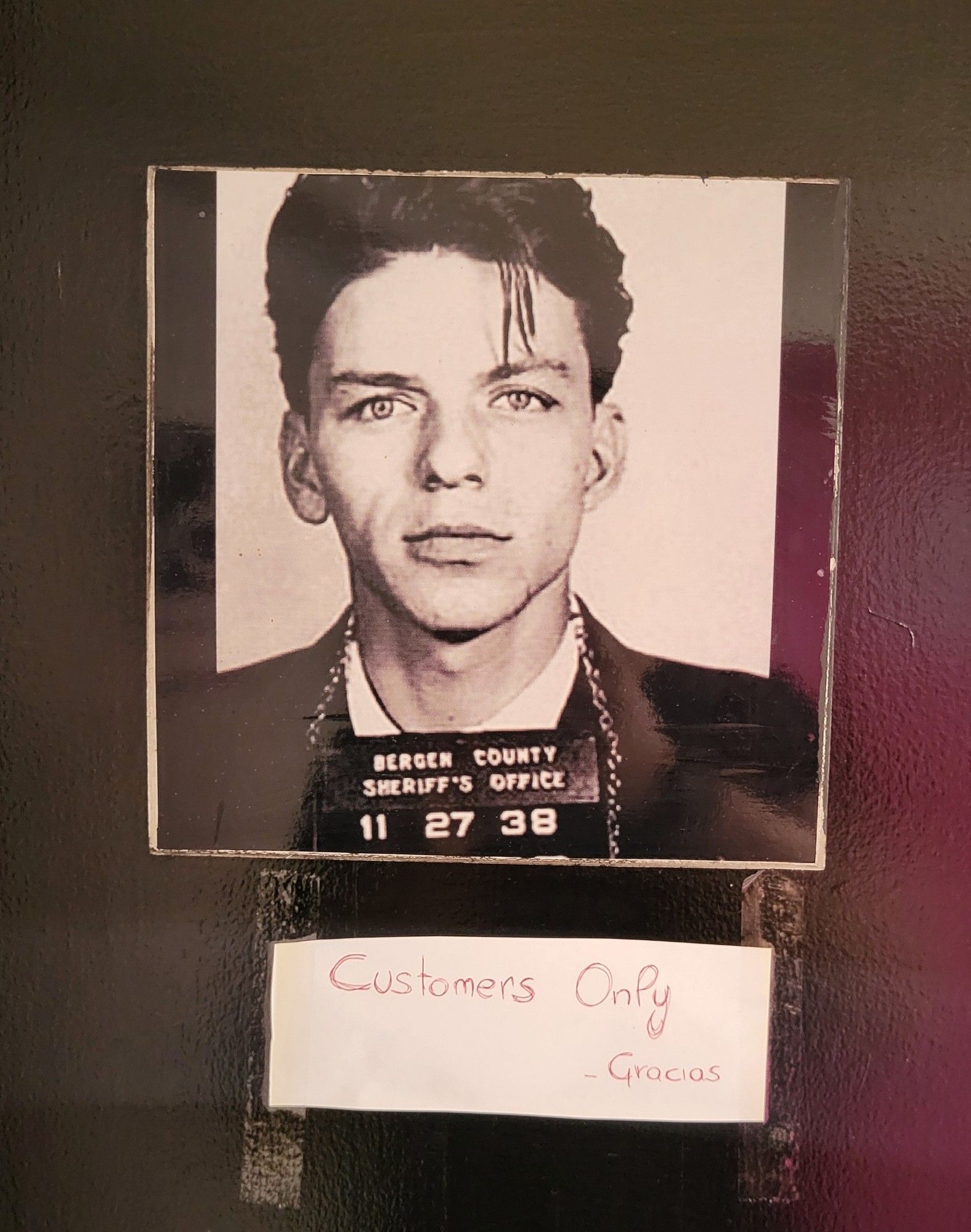 Frank Sinatra Mugshot.