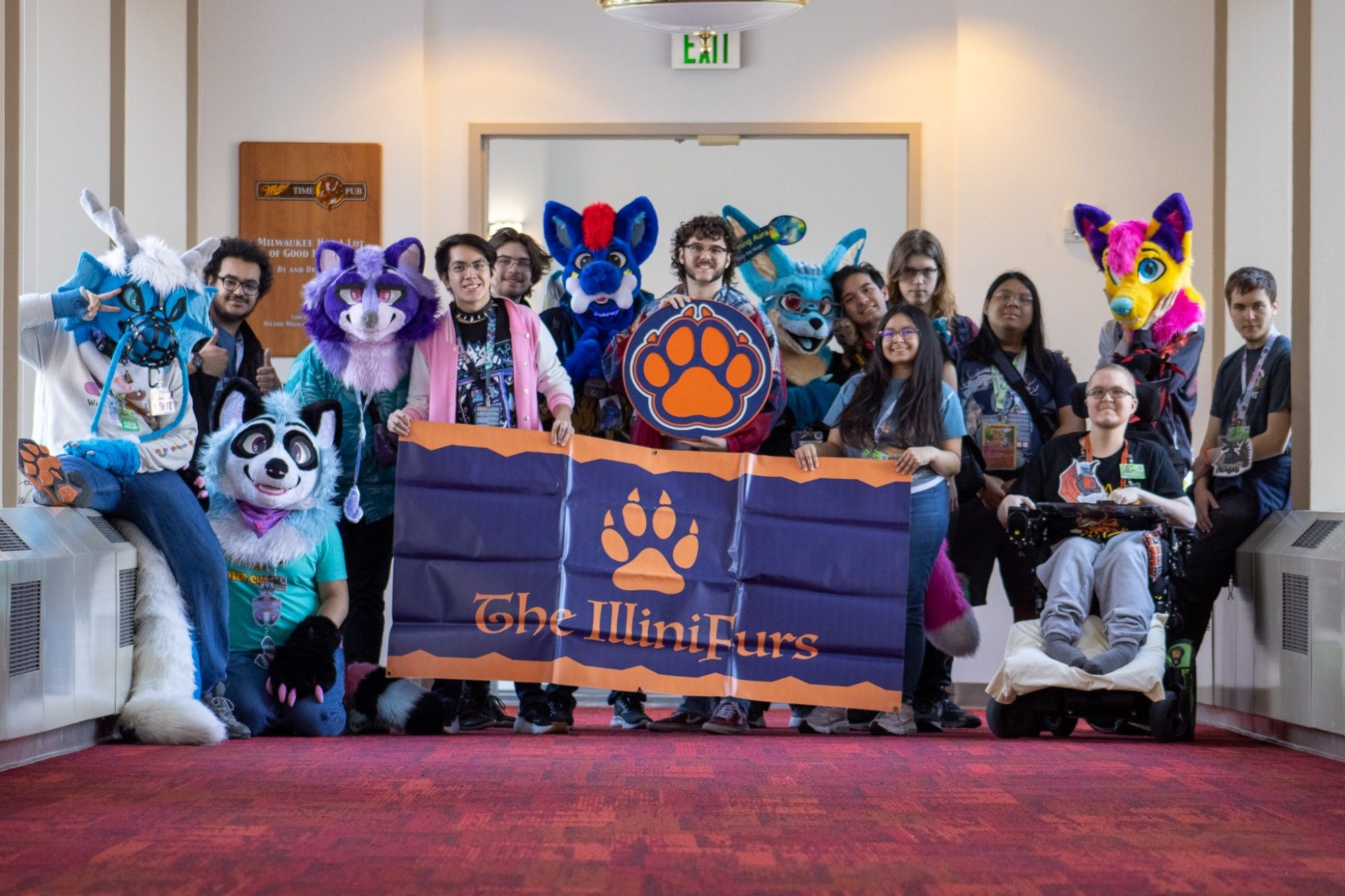 Our group photo in the skybridge