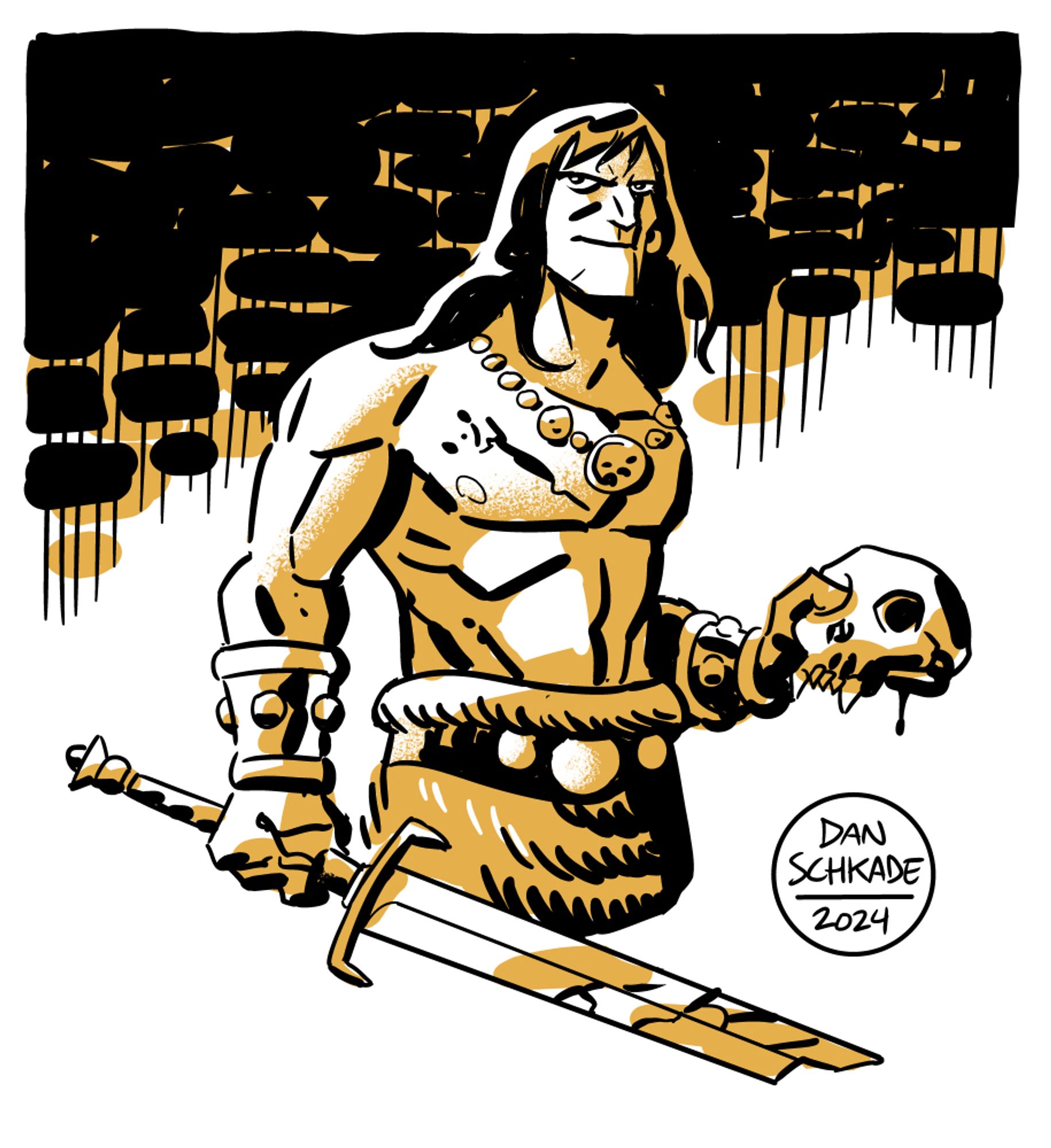 Robert E Howard's Conan, who I don't believe I've ever drawn