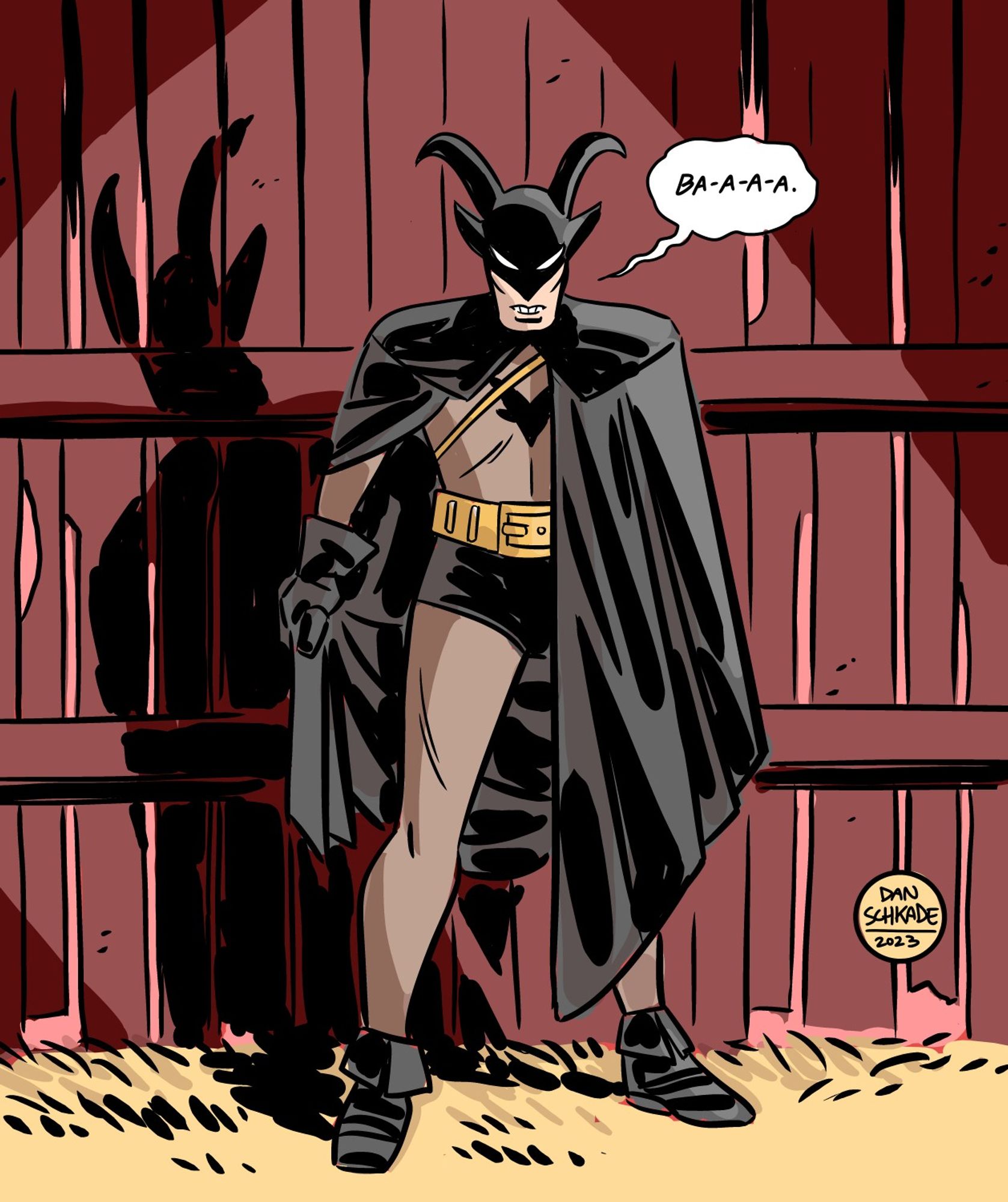 The Goatman -- Bruce Wayne if Black Phillip crashed into his study instead of a bat