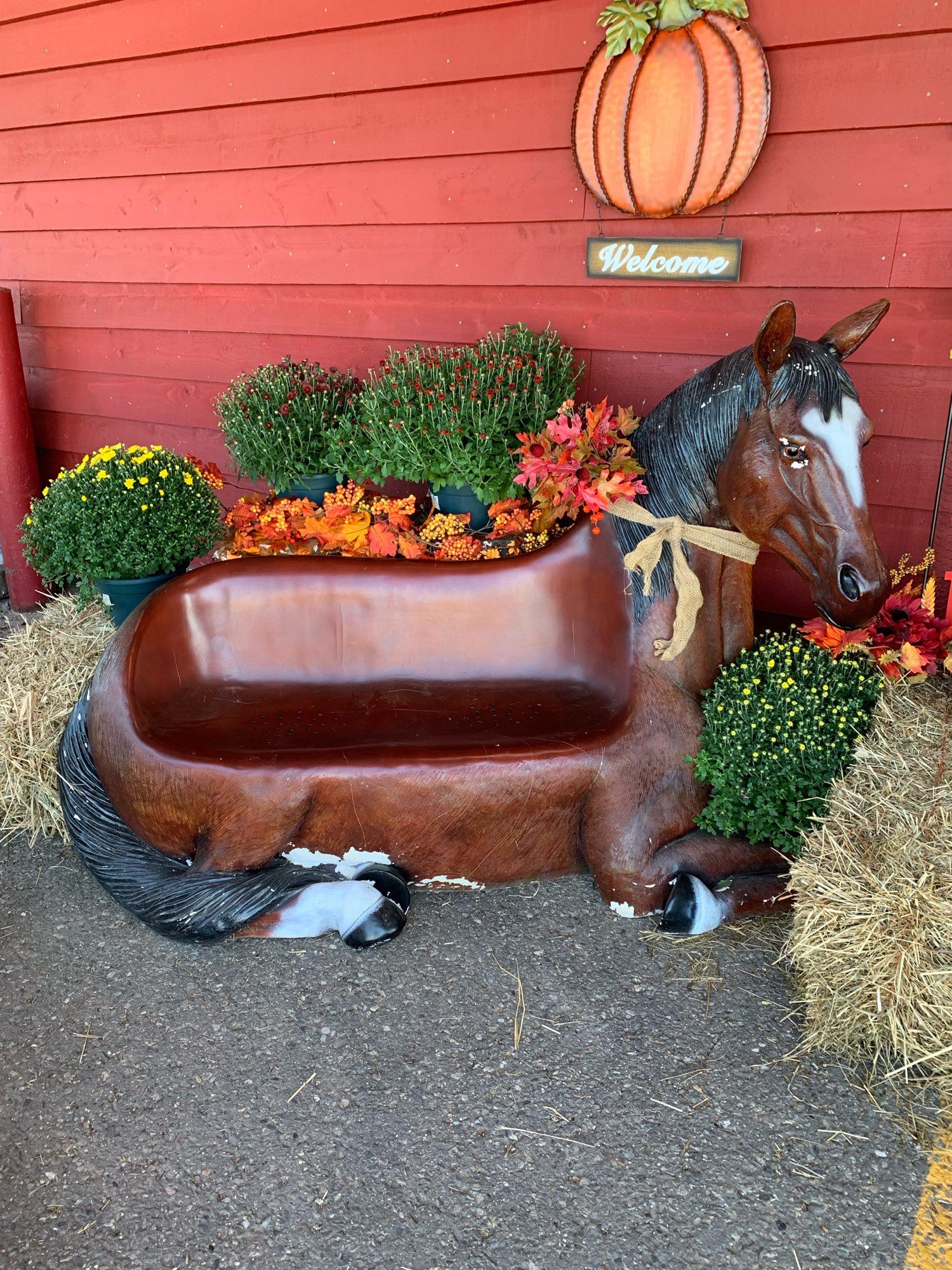 bench shaped like horse