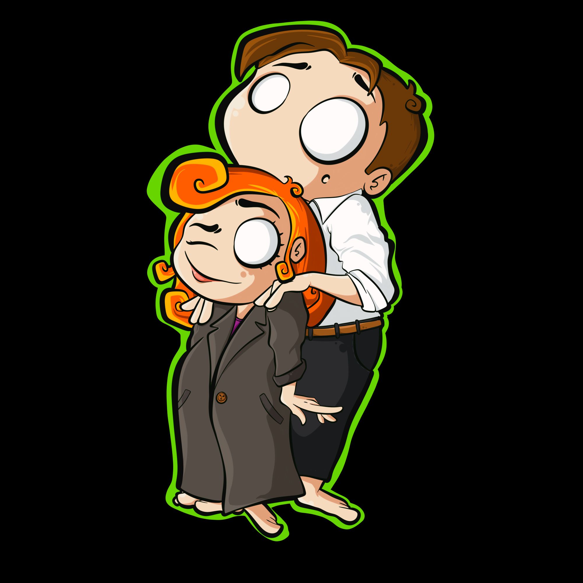 Ein Comicfanart von Scully und Mulder von Akte X