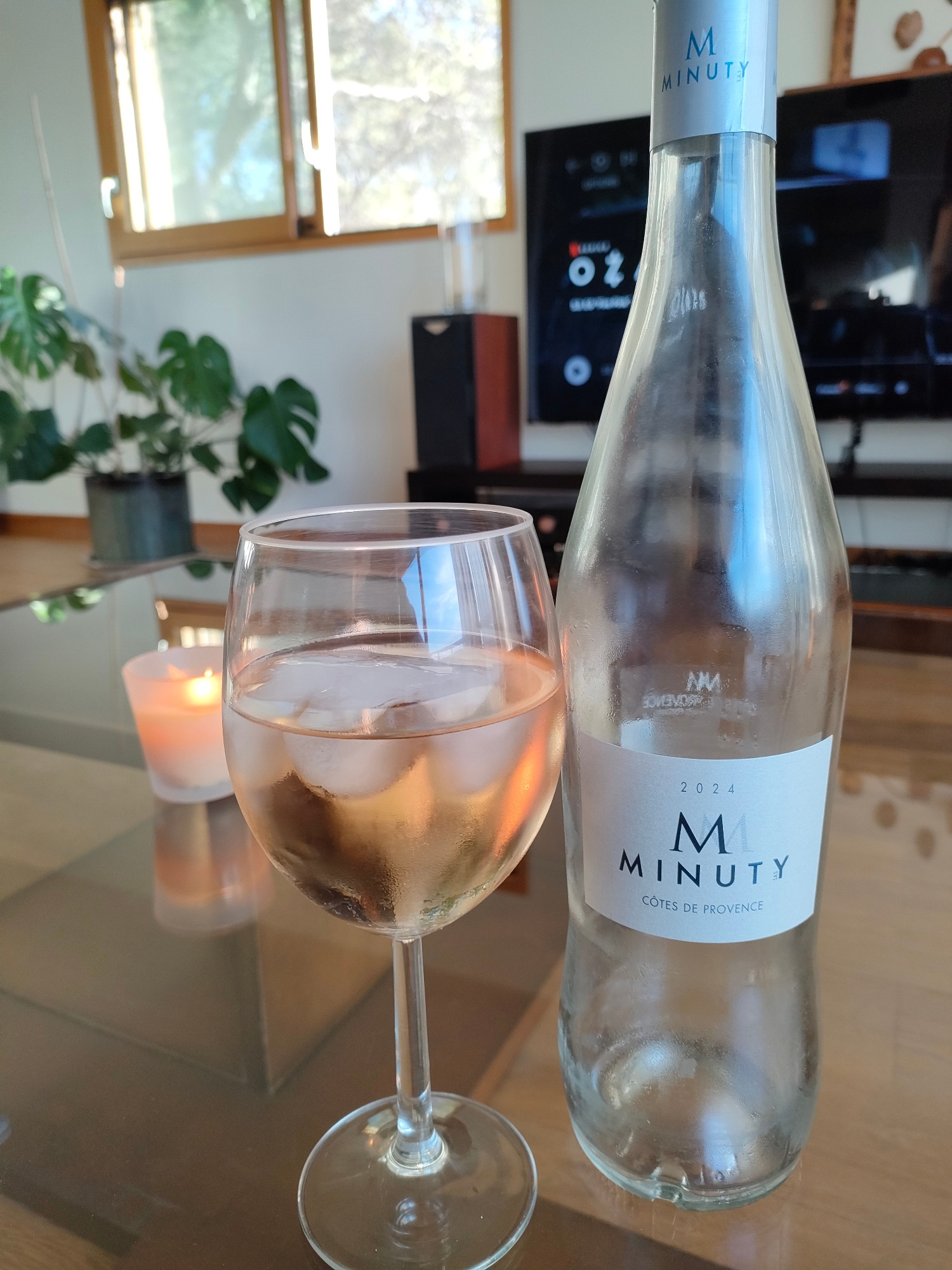A glass of Minuty rosé from côtes de Provence 