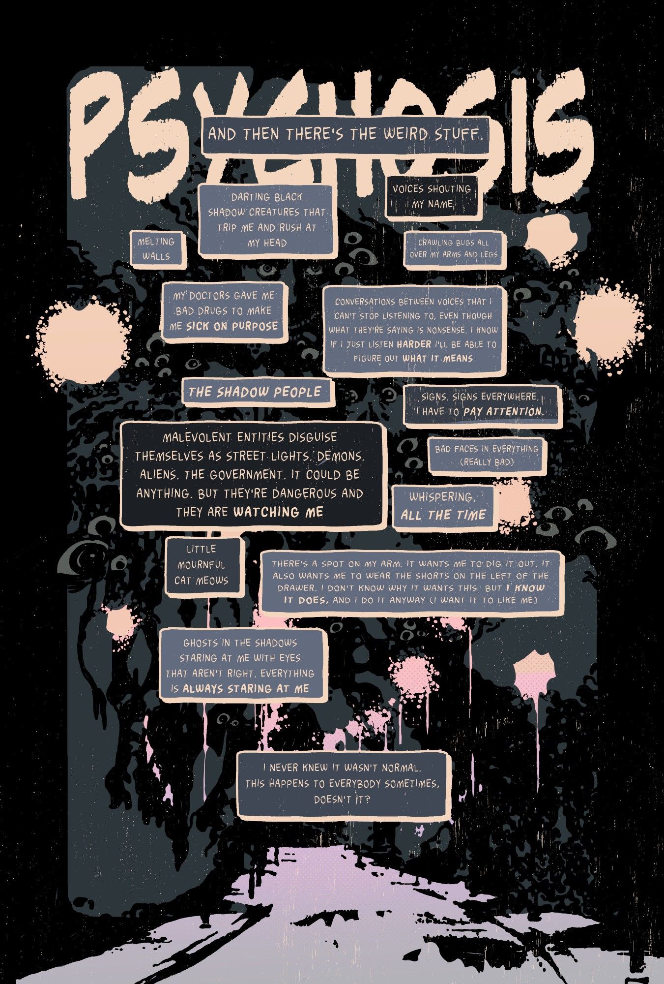 page from sunflowers talking about psychotic experiences