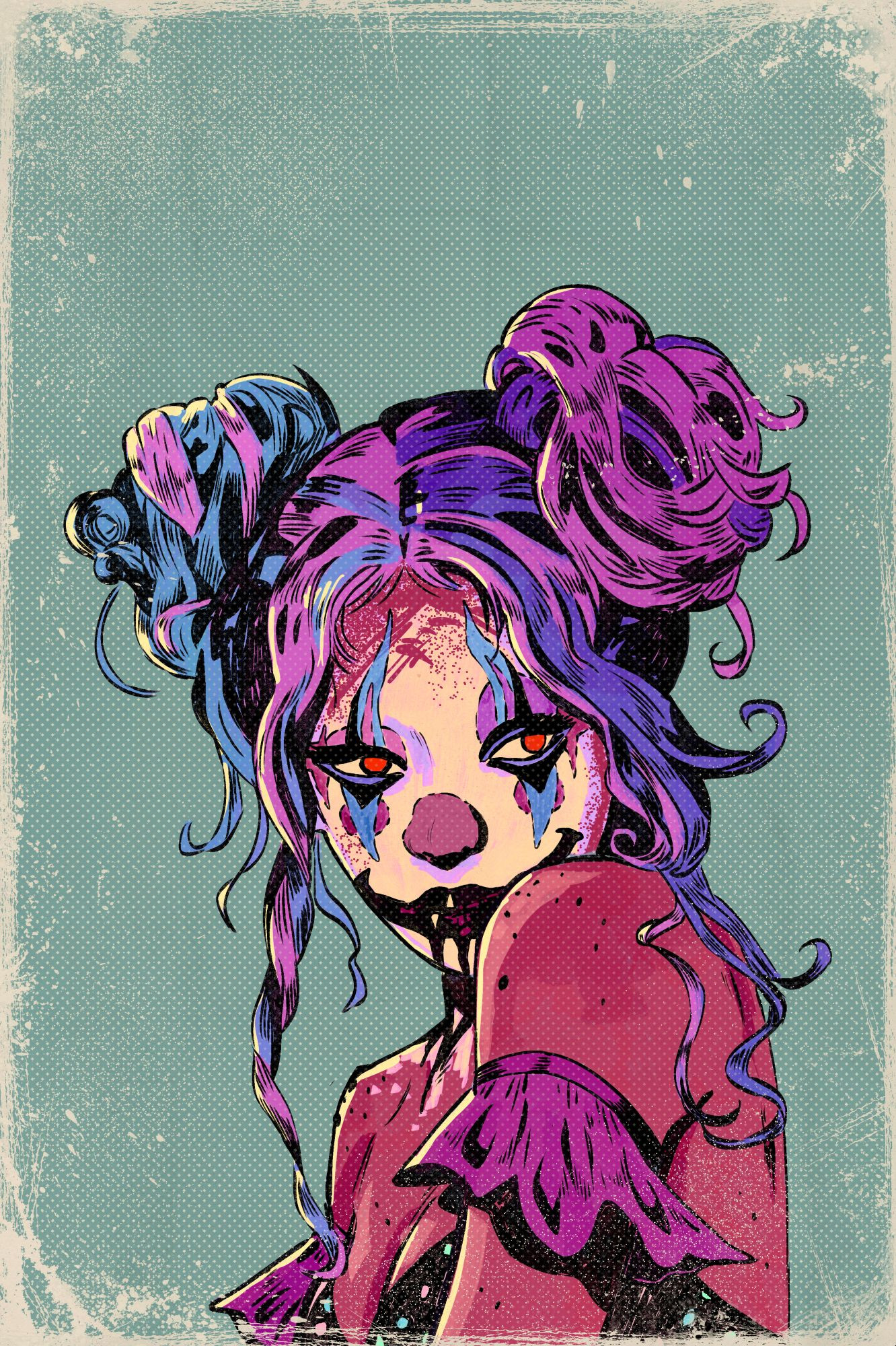 scary clown girl