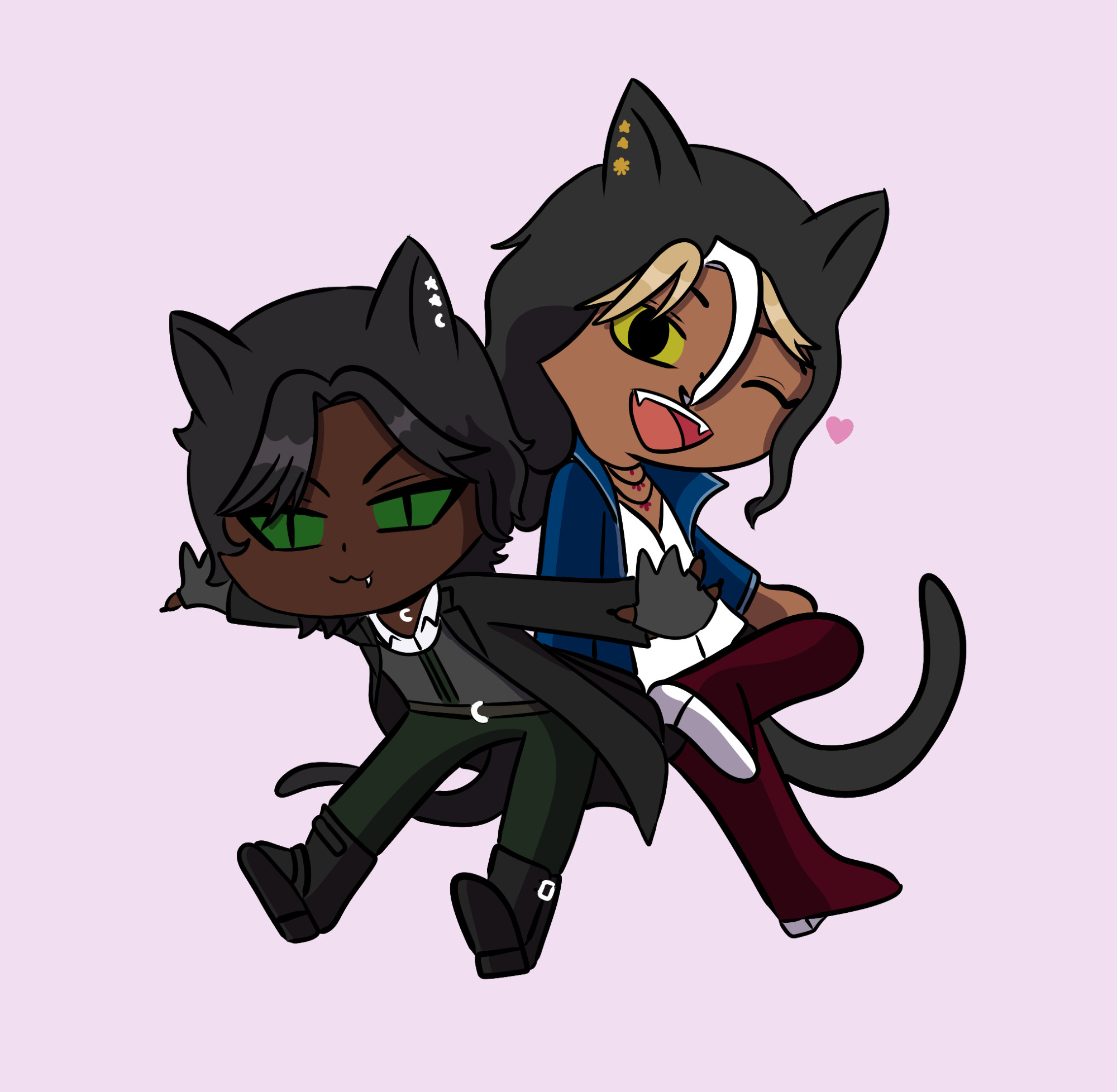 Tsuki (rogue) & Doctor (bard)
My cats given humanoid form after I made them Pathfinder 2e sheets.
