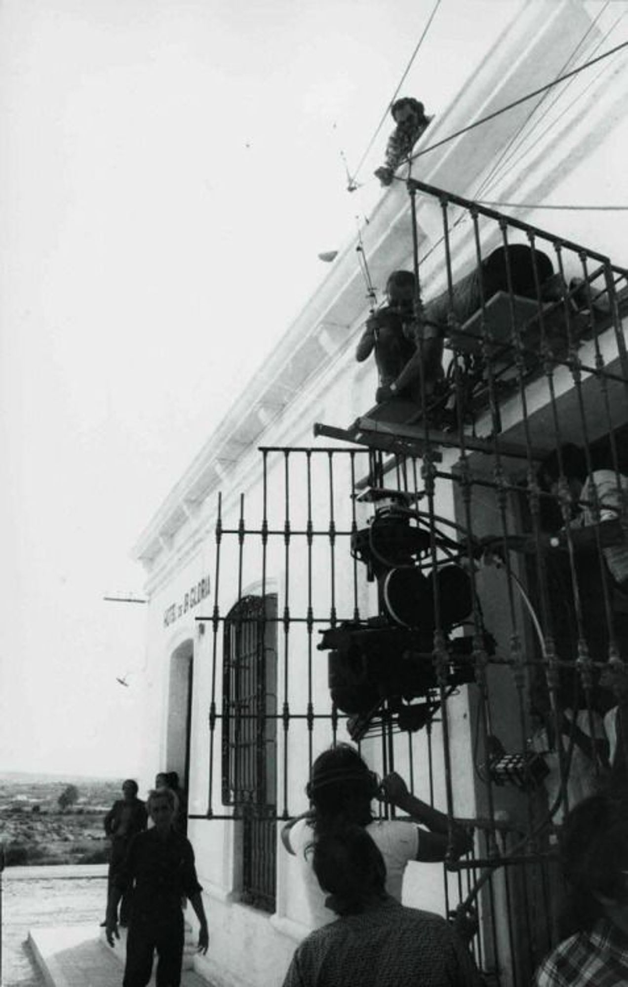 The room's grate was sawn in two so that it could be opened when the suspended camera passed through.