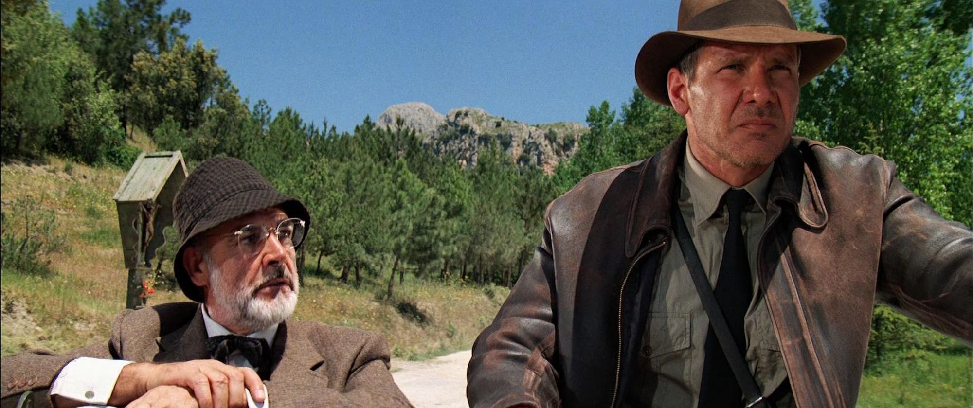 ”Indiana Jones and the Last Crusade” by Steven Spielberg (1989) Harrison Ford unhappy against dad, Sean Connery.