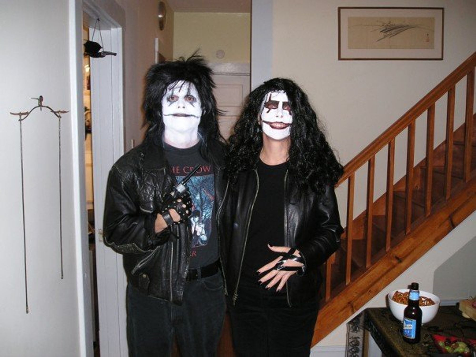 Two people dressed as the Crow.