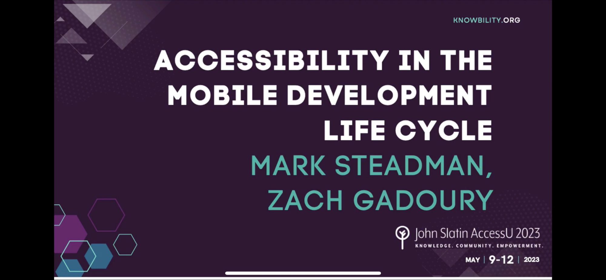 Title screen for accessibility in mobile dev lifecycle