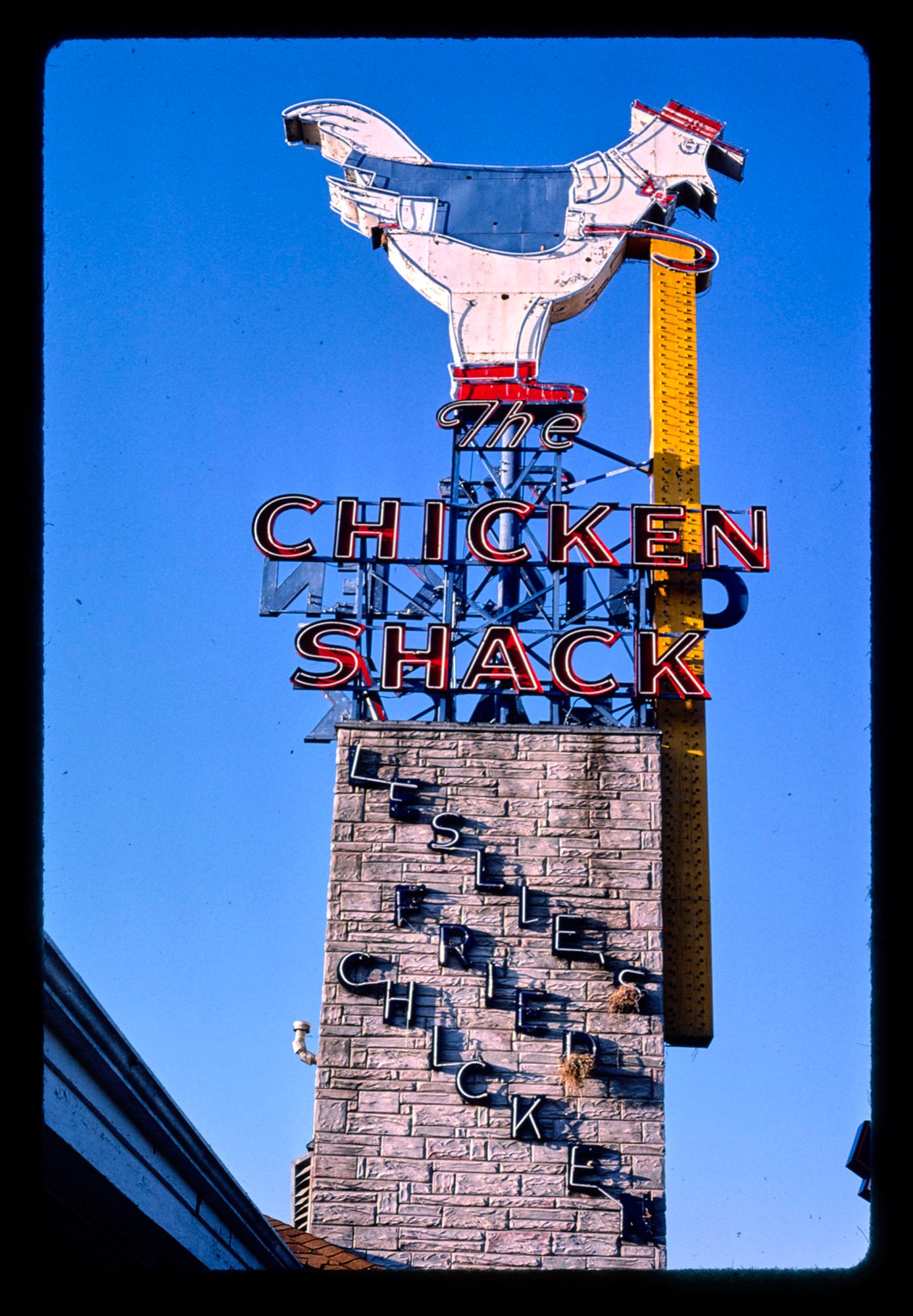 the chicken shack sign, waco, texas, 1982