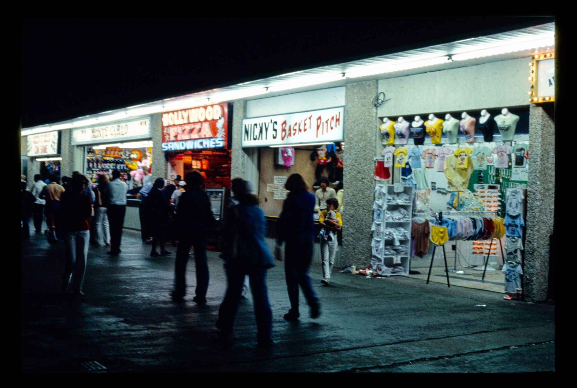 boardwalk at night, wildwood, new jersey, 1978