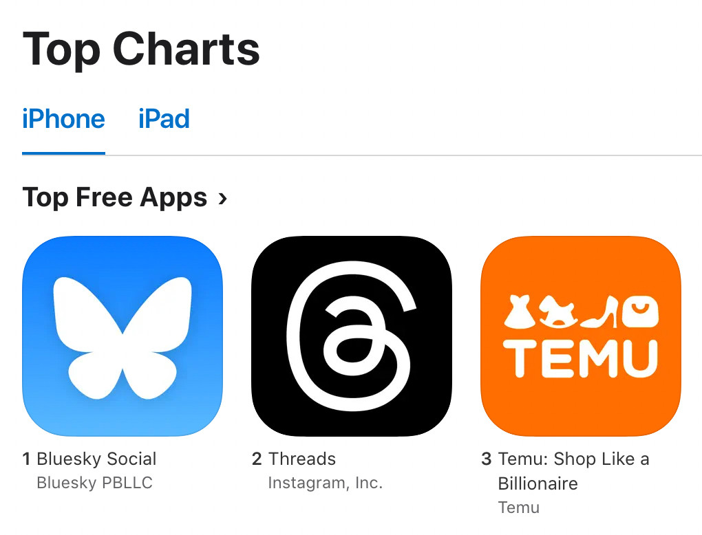 Thai App Store, bluesky #1, threads #2