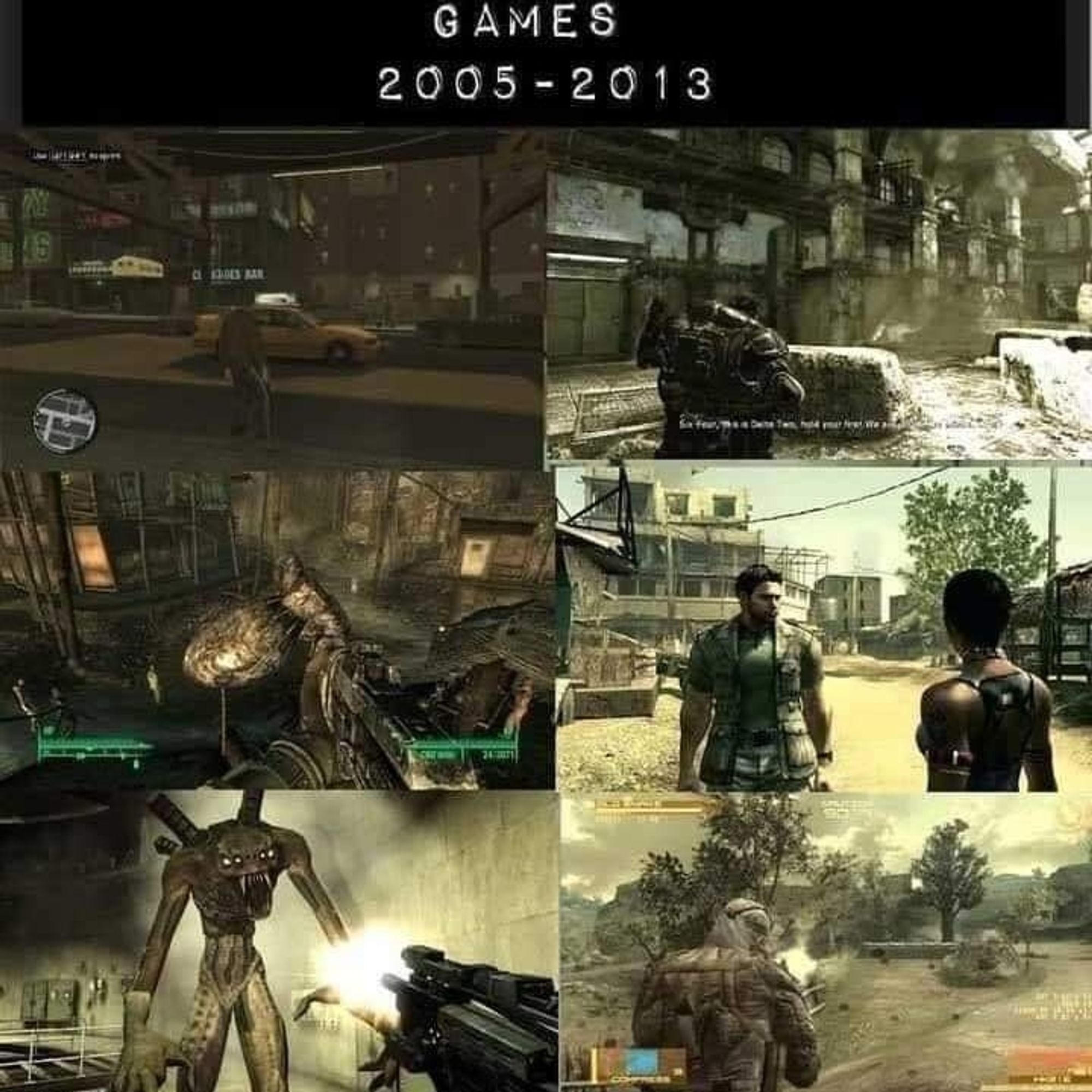 Jogos de 2005 - 2013 possuíam filtro amarelado/cinzento.
Exemplos são:
GTA 4, Gears Of War, Fallout 3, Resident Evil 5, Resistance, Metal Gear Solid 4 e etc