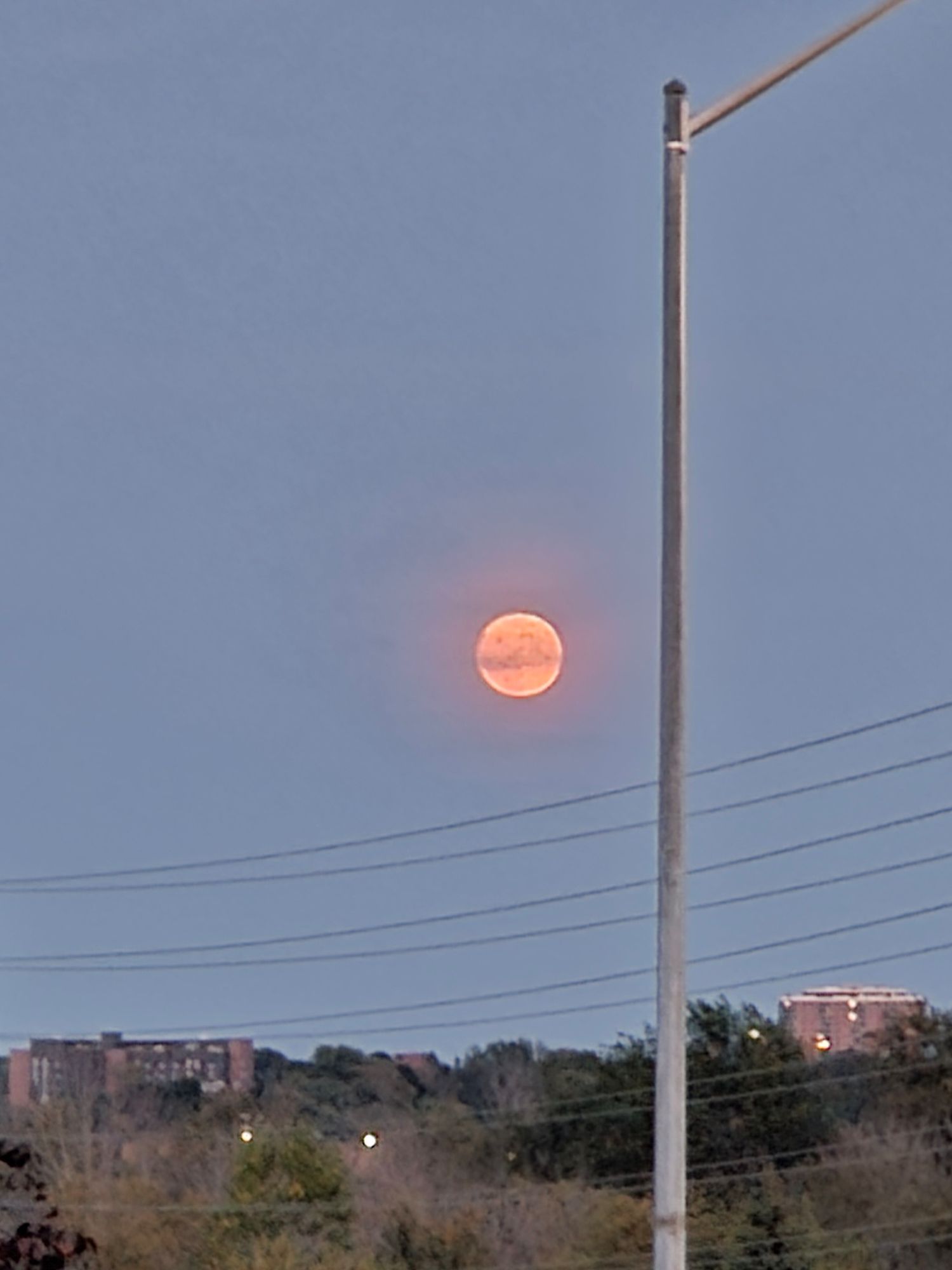 A blurry photo of the blood moon