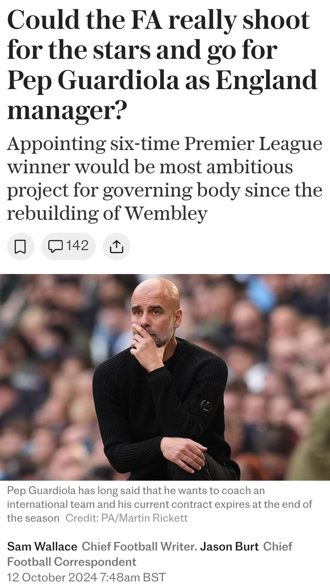 Pep Guardiola would be good