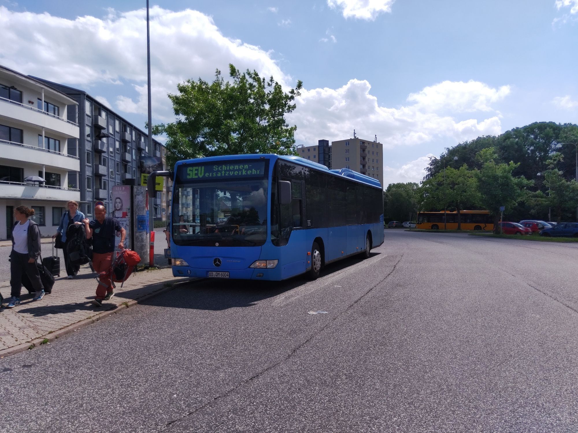 Angekommener Ersatzbus in Fredericia.