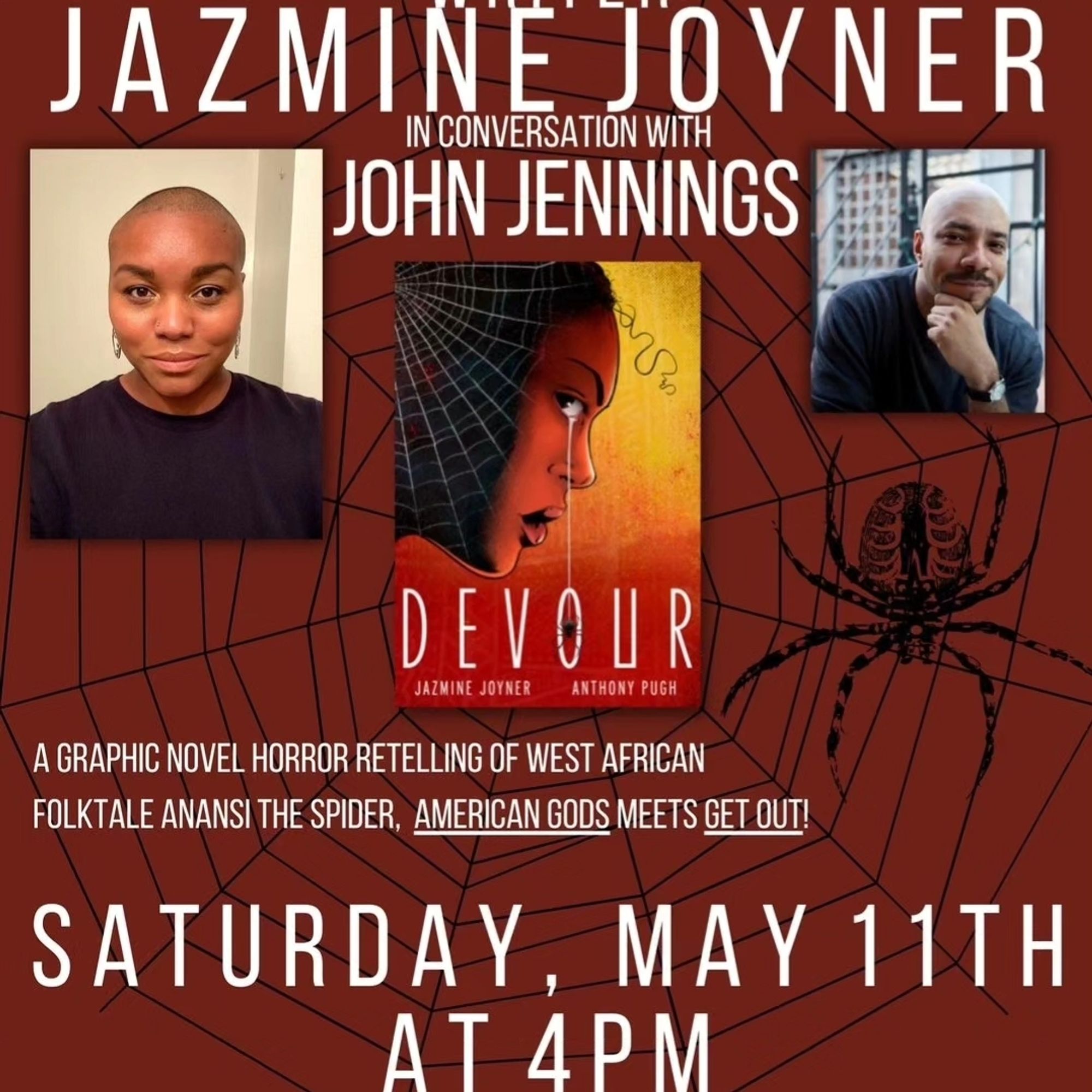 Ad for jaz signing at cellar door bookstore