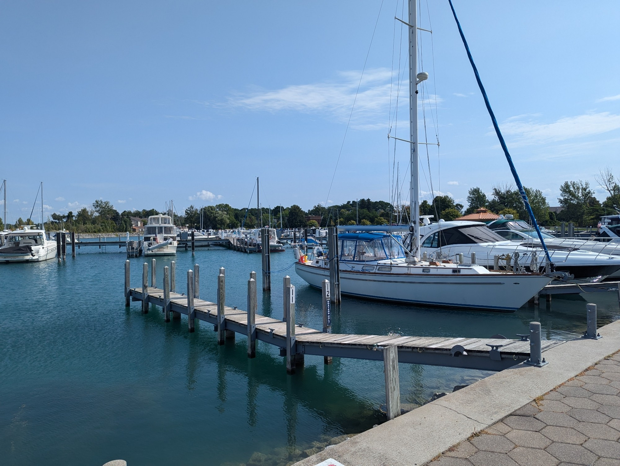 A harbor with nice boats.