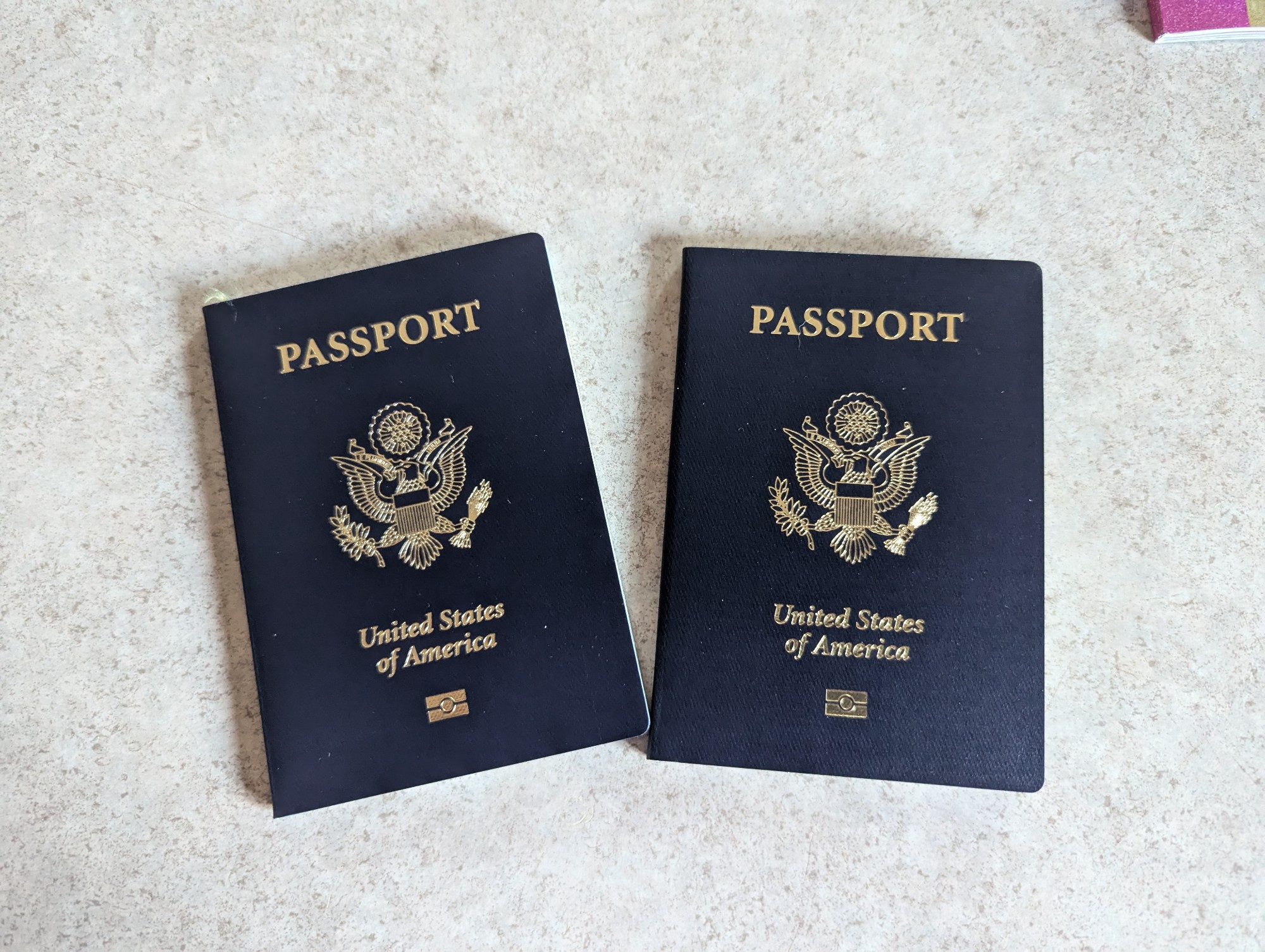 Two passports.