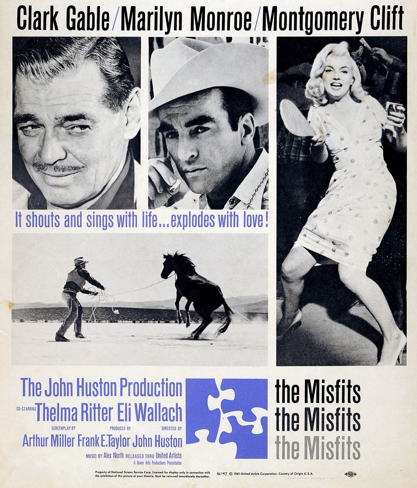 Movie poster for "The Misfits" (1961)