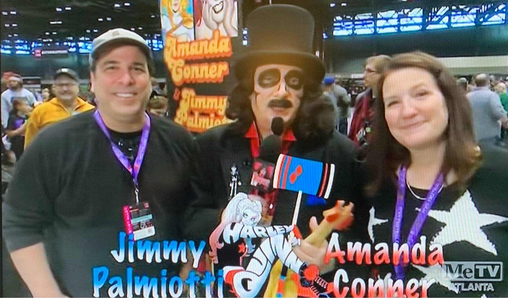 Photo of Jimmy Palmiotti and Amanda Conner with Svengoolie!