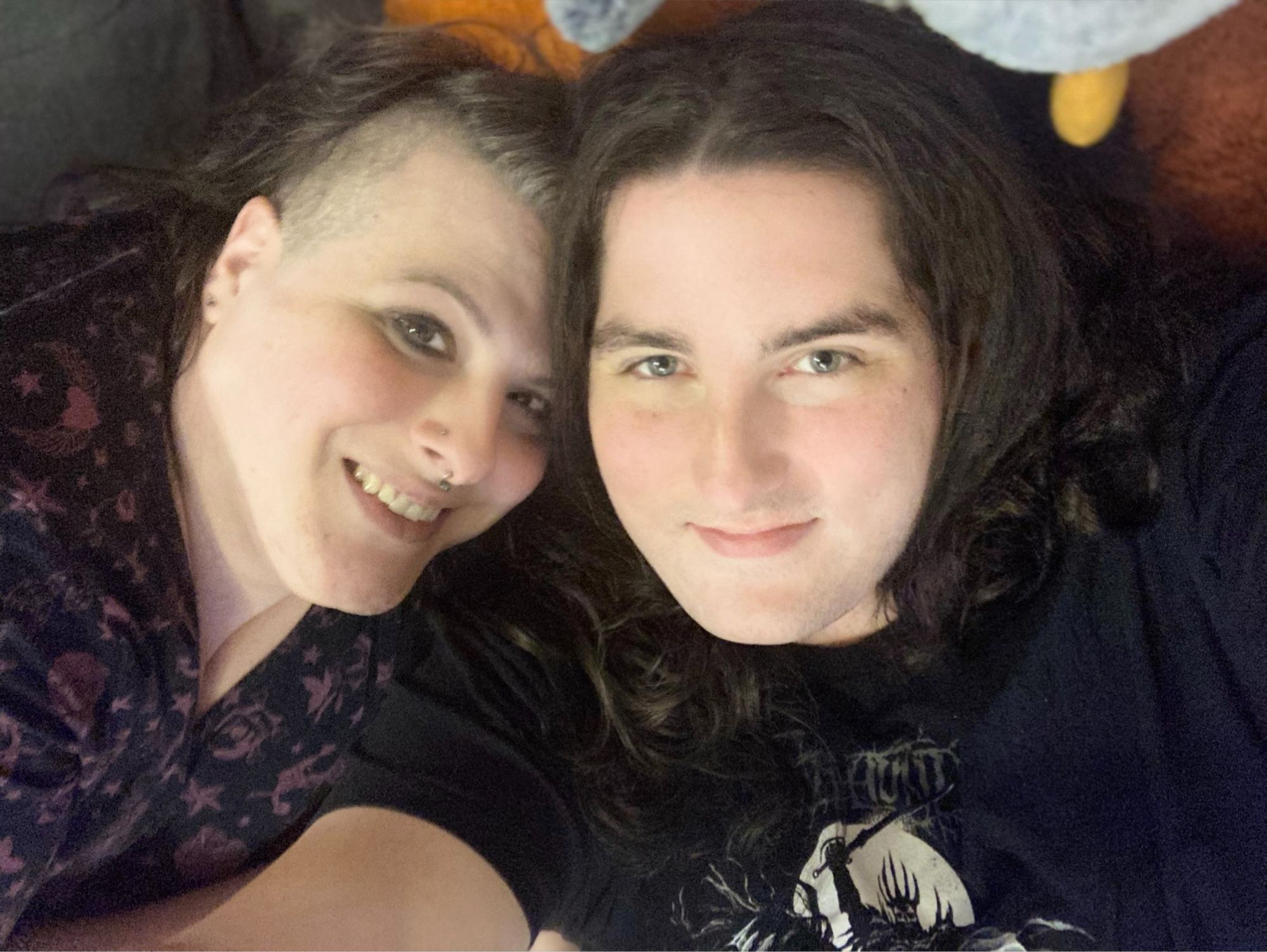 Me and my partner being adorable and smiling for this photo