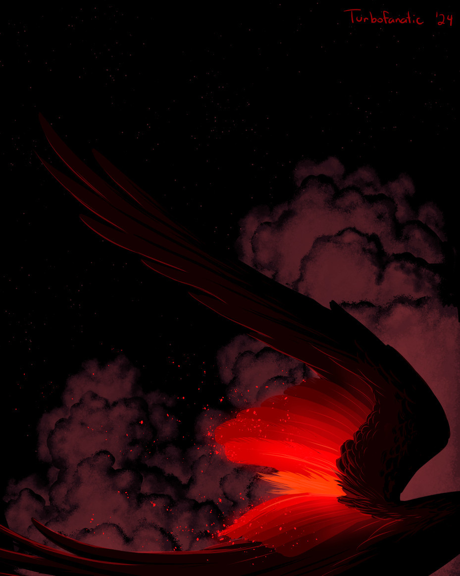 glowing red wings