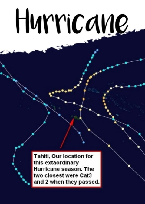 Map showing hurricane tracks