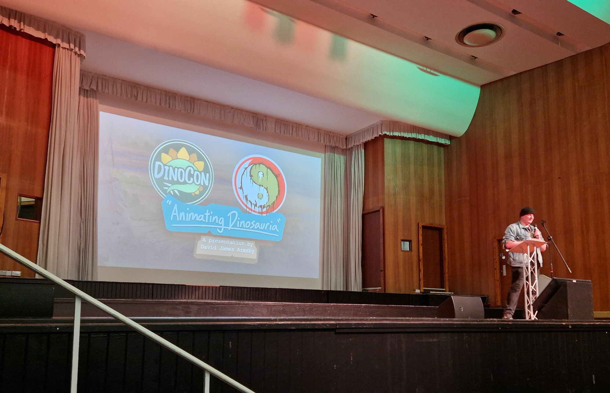 David Armsby on stage at DinoConUK 2025.