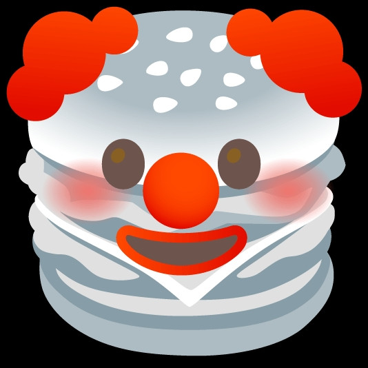 Clown burger emoji