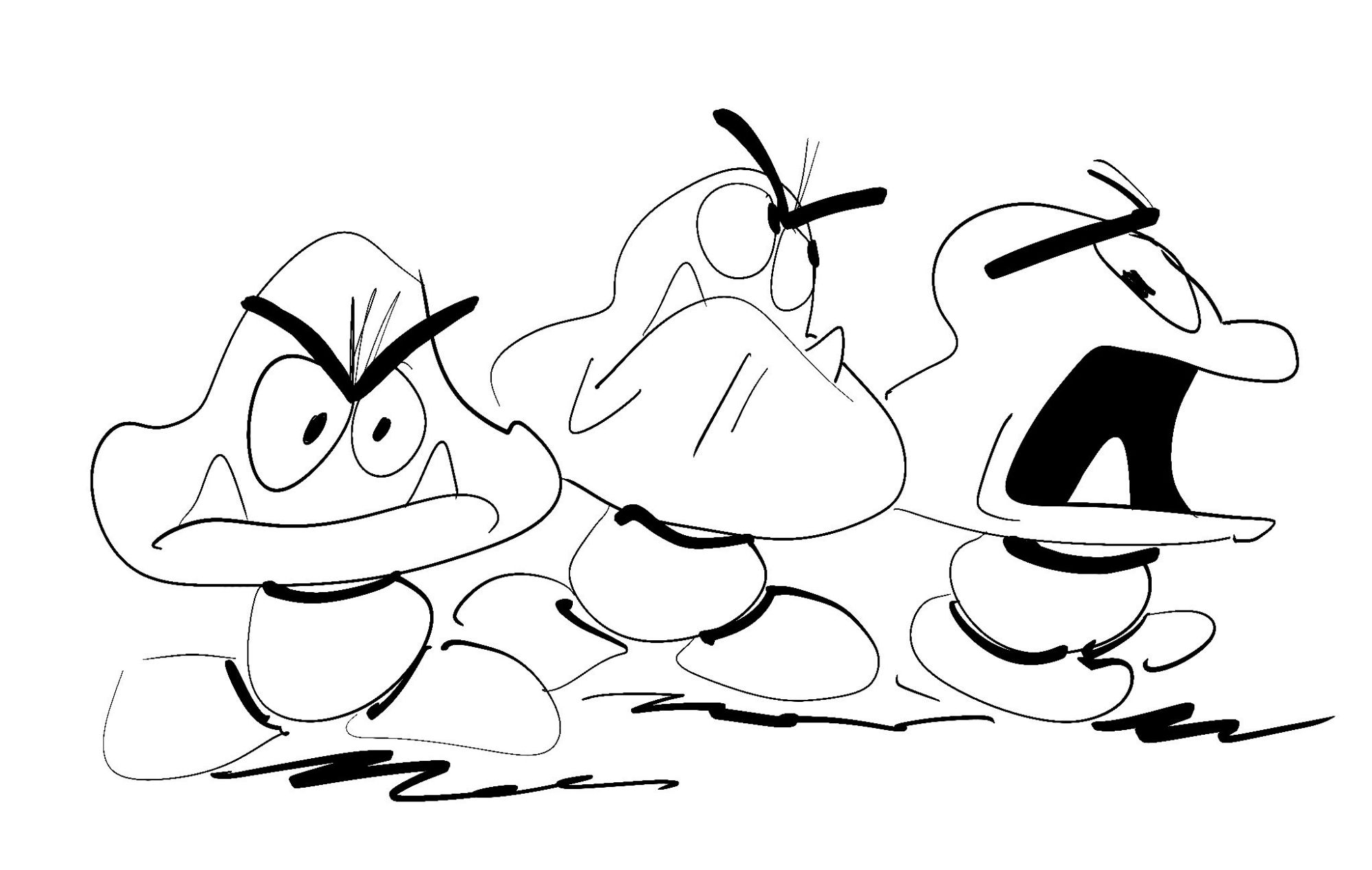 Goombas! There's just three of em, they're in assorted poses.