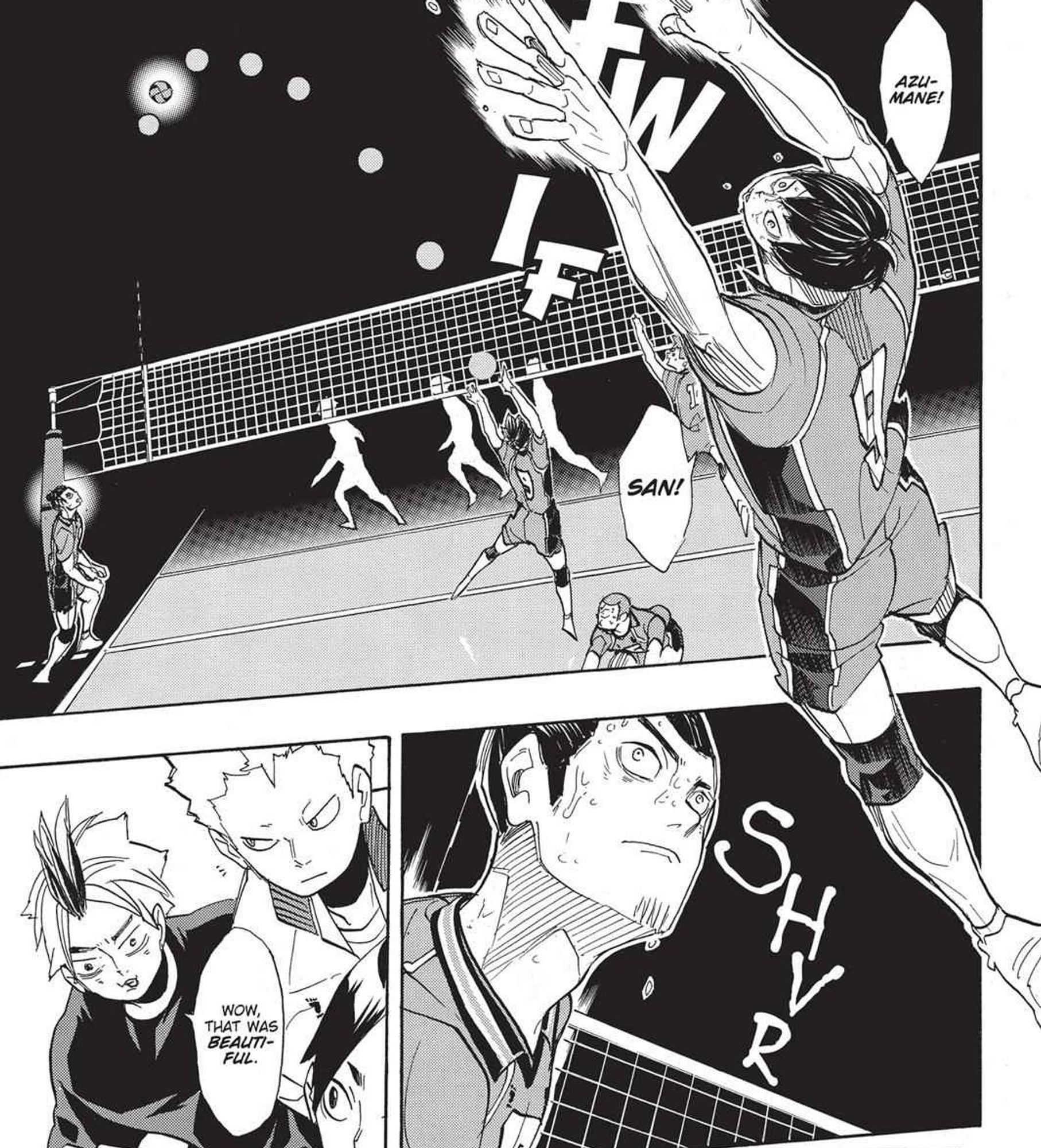 kageyama setting to azumane and screaming "azumane san"