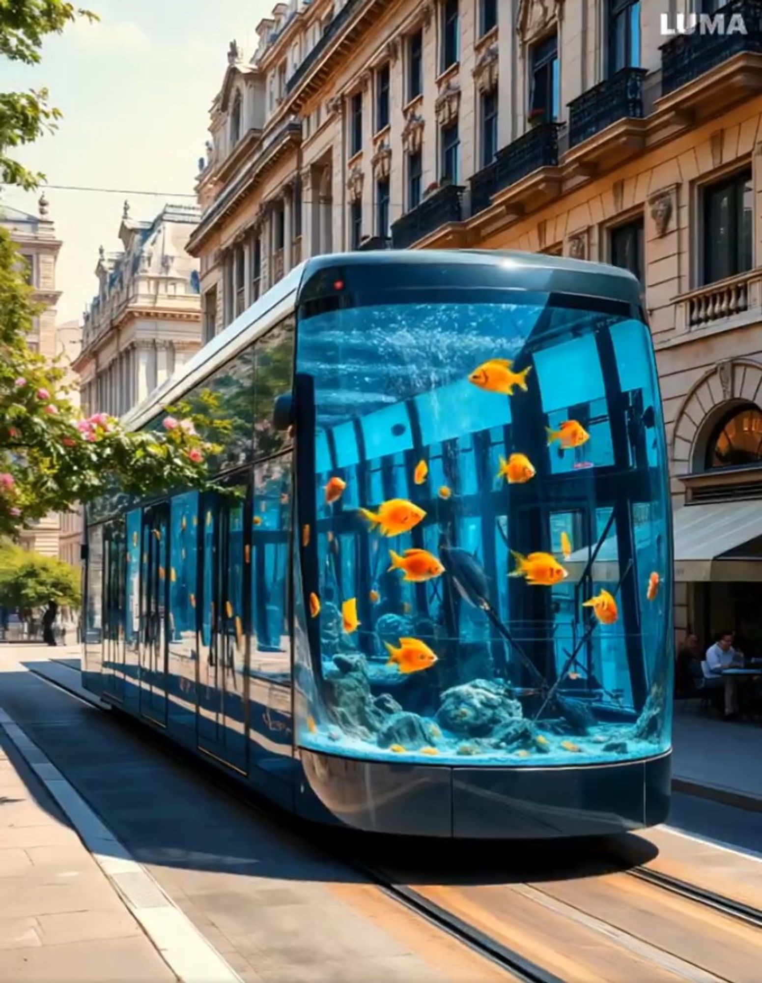 Ein Aquarium nutzt den öffentlichen Verkehr