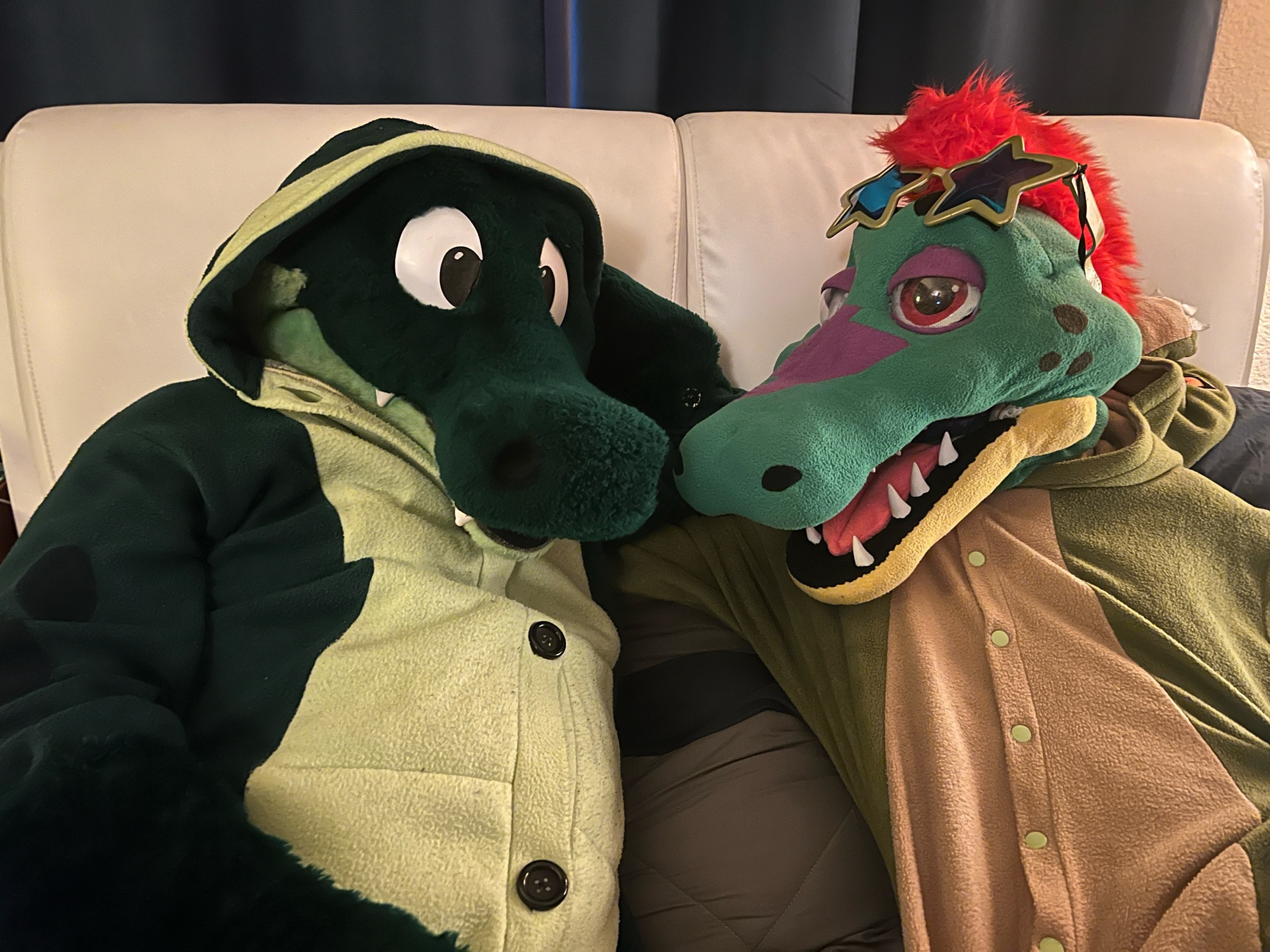 Croc O’Dile, alligator character, with Chips as Montgomery Gator