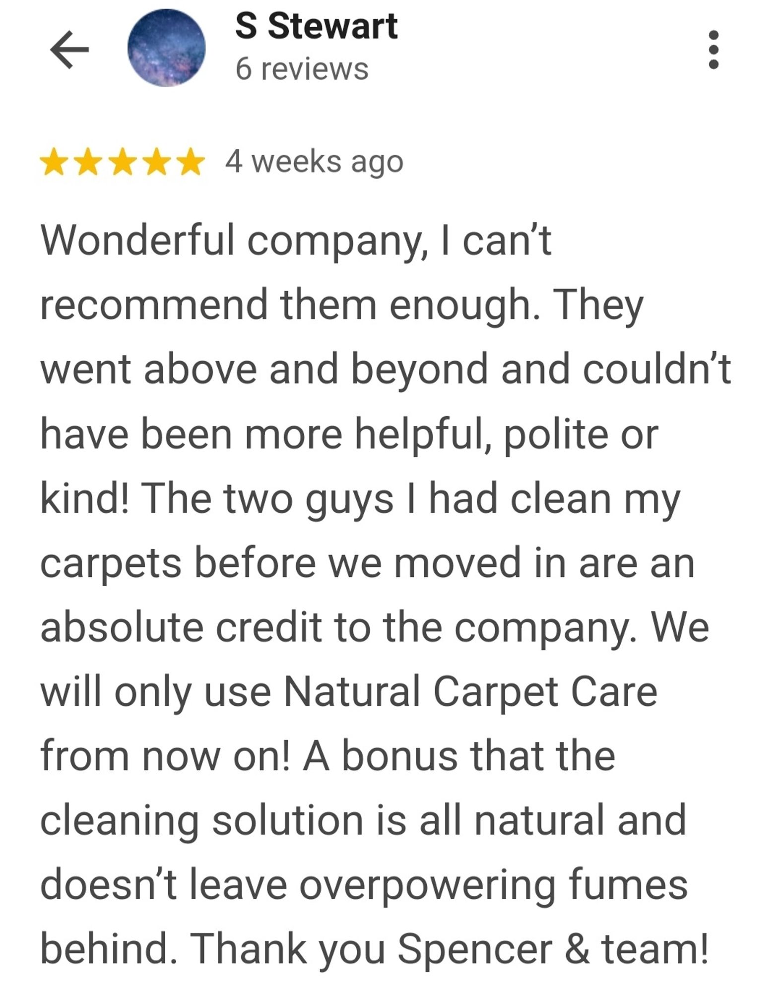 Customer five star review. Happy customer feedback