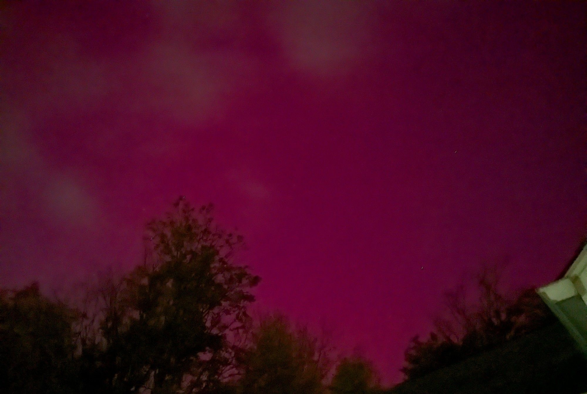 A reddish pink sky